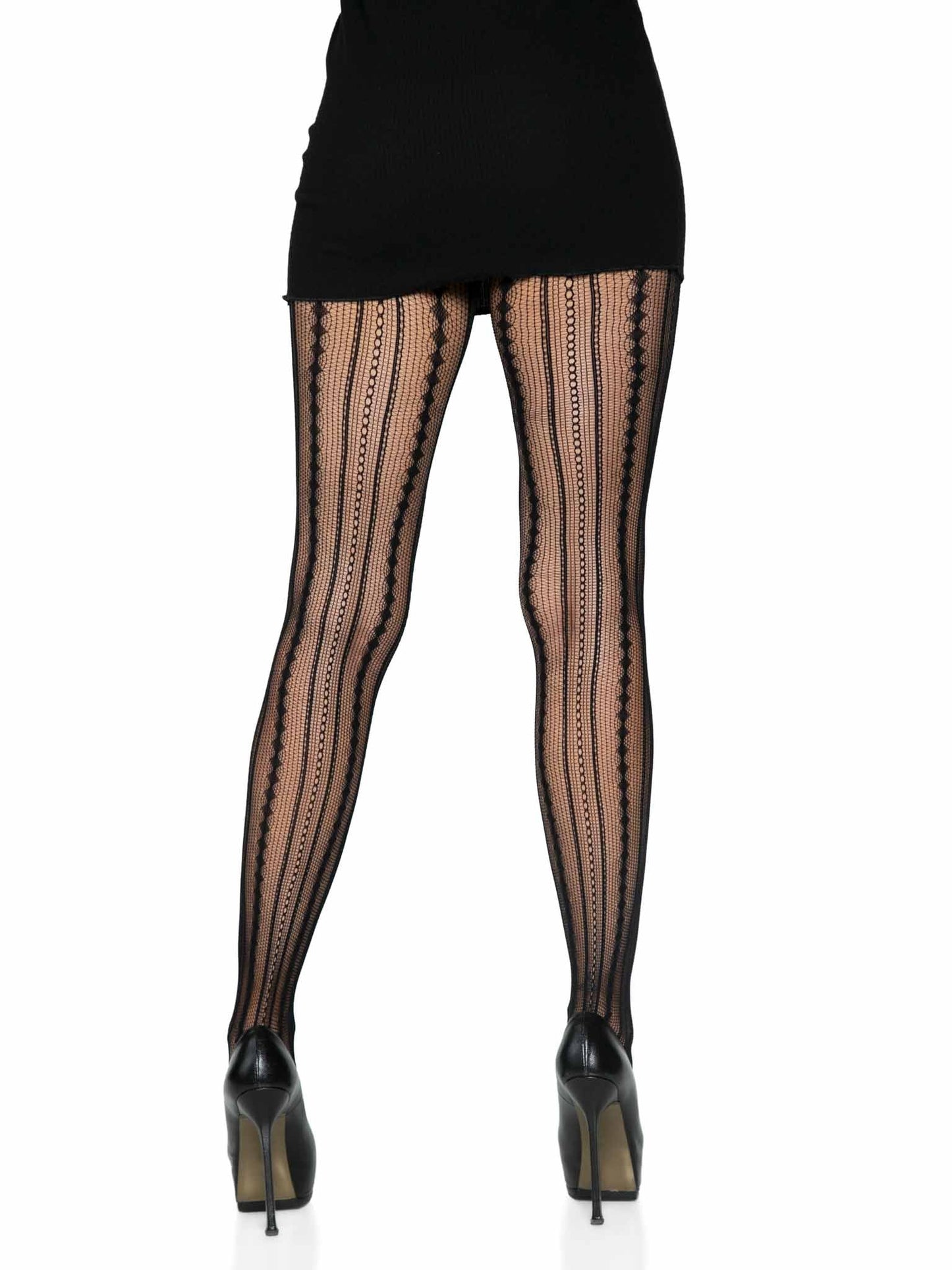 Eve Vintage Pinstripe Net Tights - Retro Fishnet Tights - Sexy Hosiery