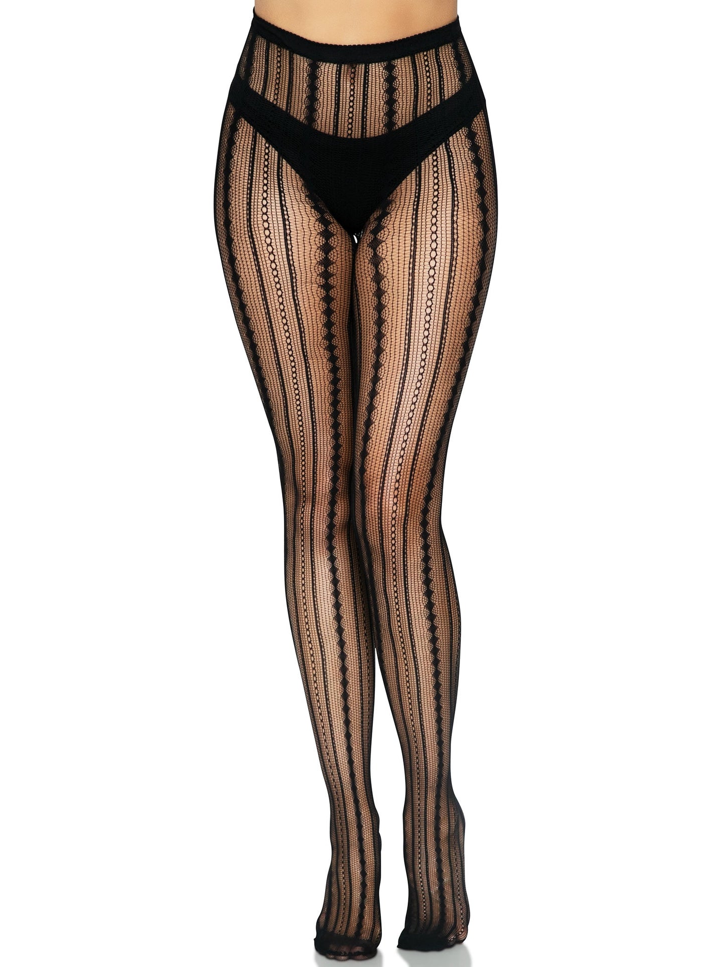 Eve Vintage Pinstripe Net Tights - Retro Fishnet Tights - Sexy Hosiery