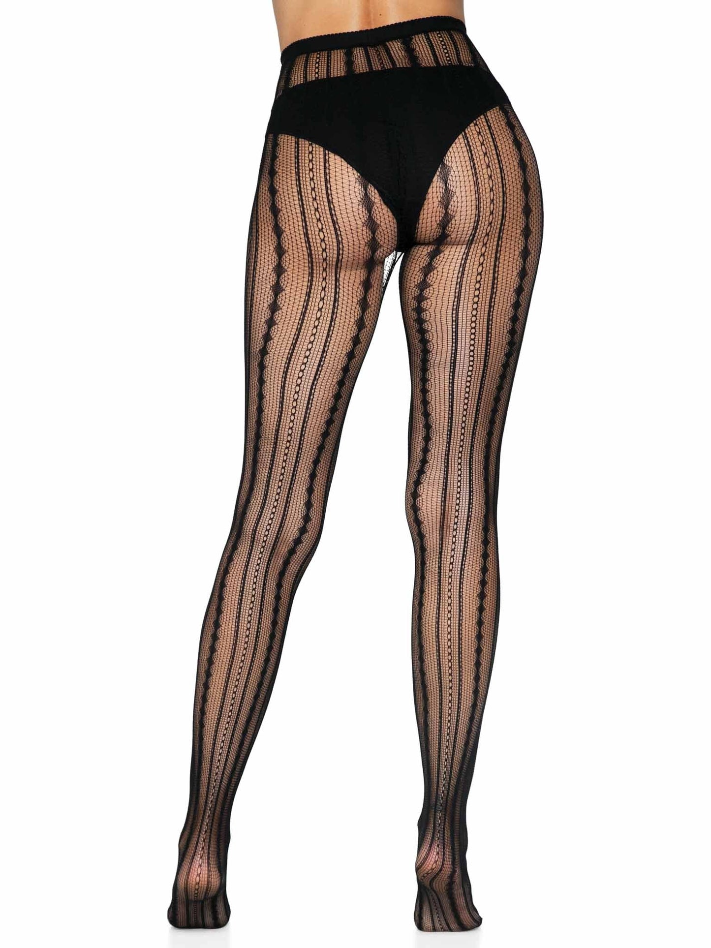 Eve Vintage Pinstripe Net Tights - Retro Fishnet Tights - Sexy Hosiery