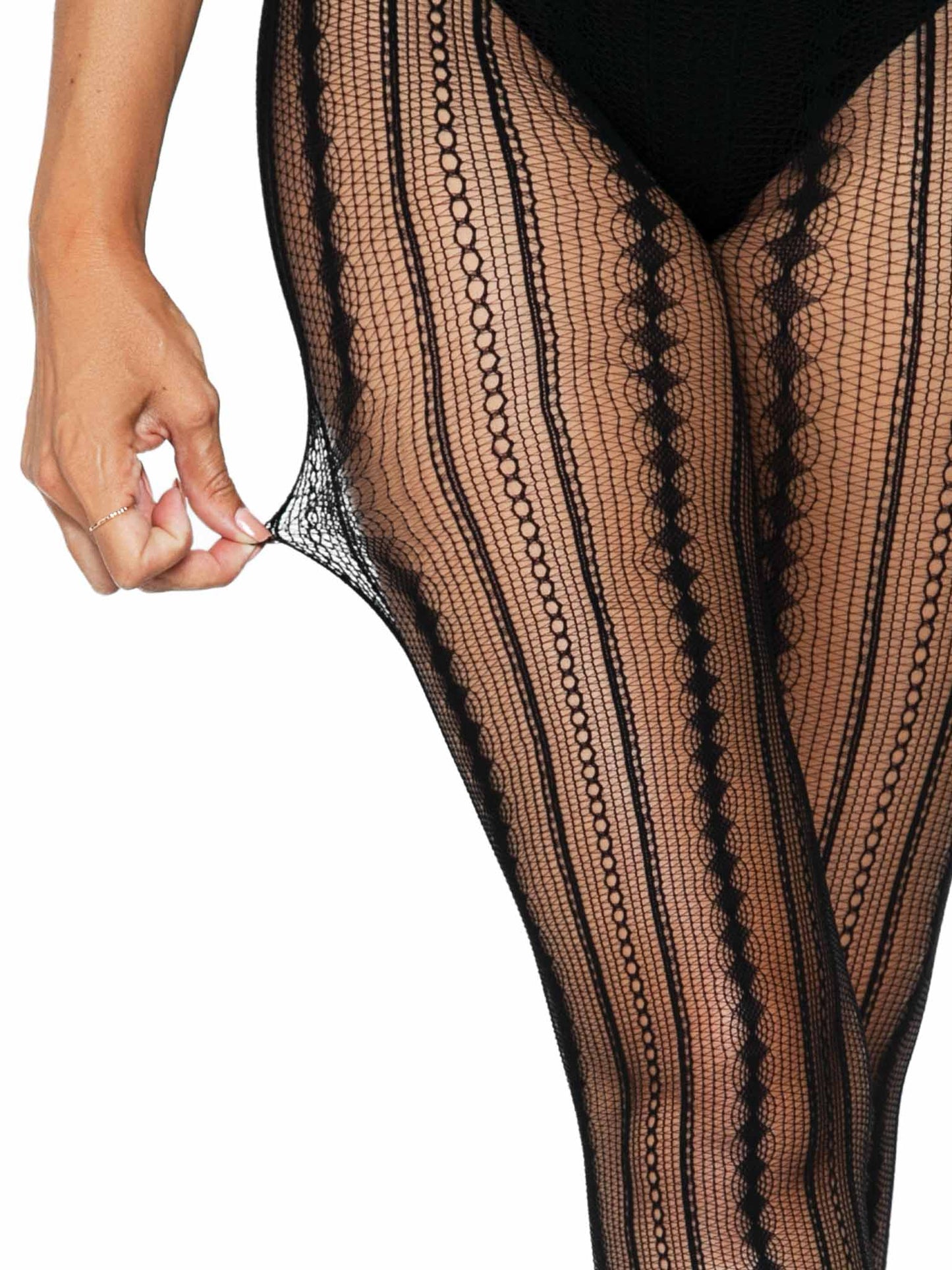 Eve Vintage Pinstripe Net Tights - Retro Fishnet Tights - Sexy Hosiery