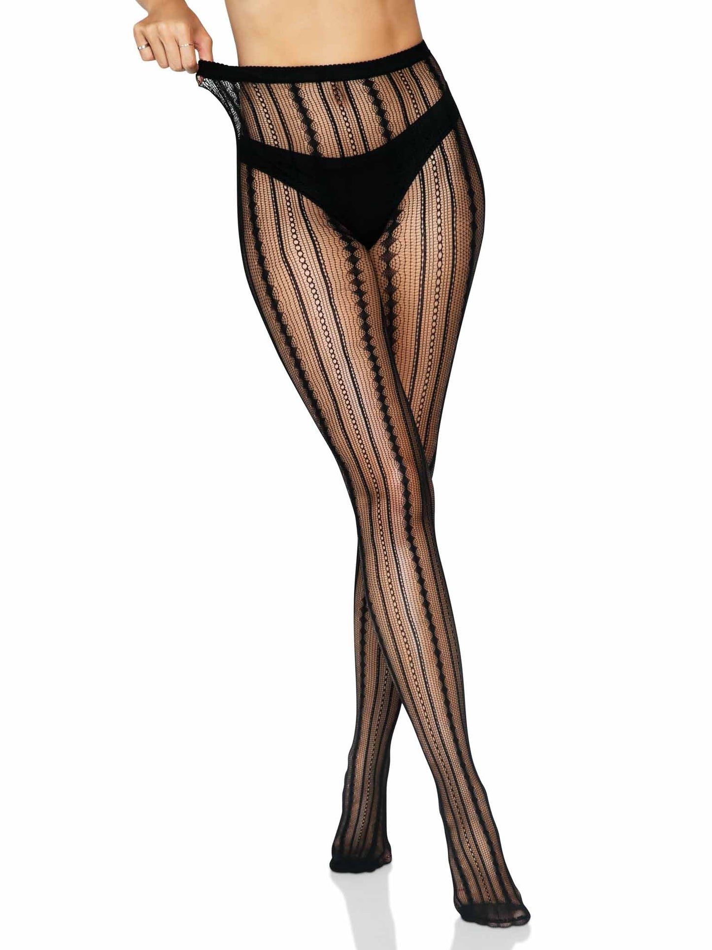 Eve Vintage Pinstripe Net Tights - Retro Fishnet Tights - Sexy Hosiery