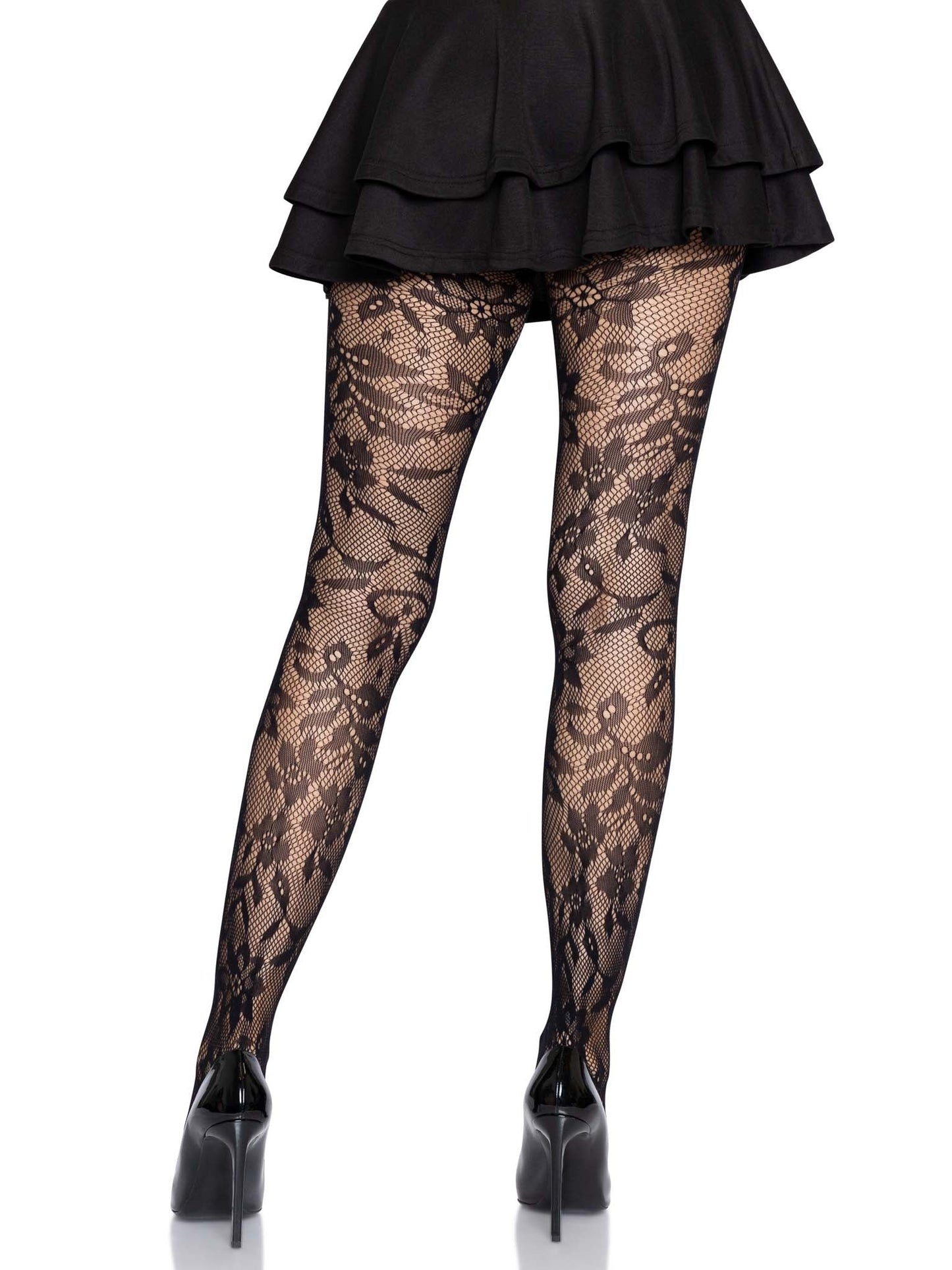 Chantilly Floral Lace Tights -  - Hosiery