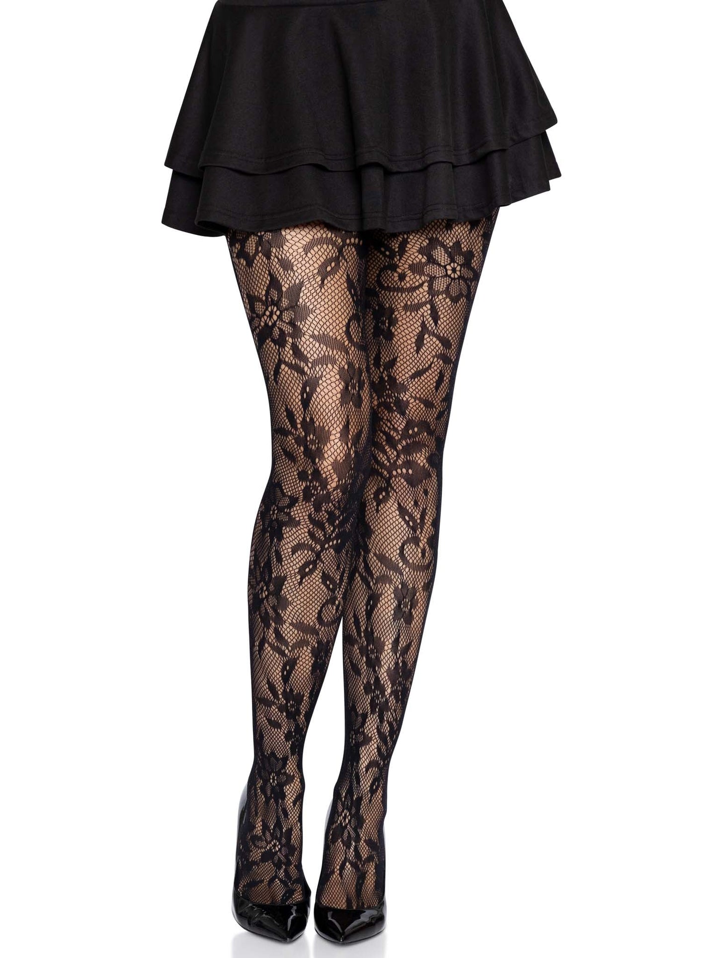 Chantilly Floral Lace Tights -  - Hosiery