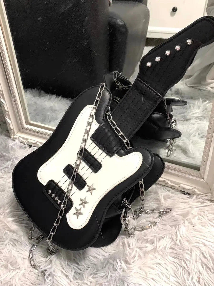 'Bass' Kawaii Y2k Guitar Shaped Bag -  - Crossbody Bag