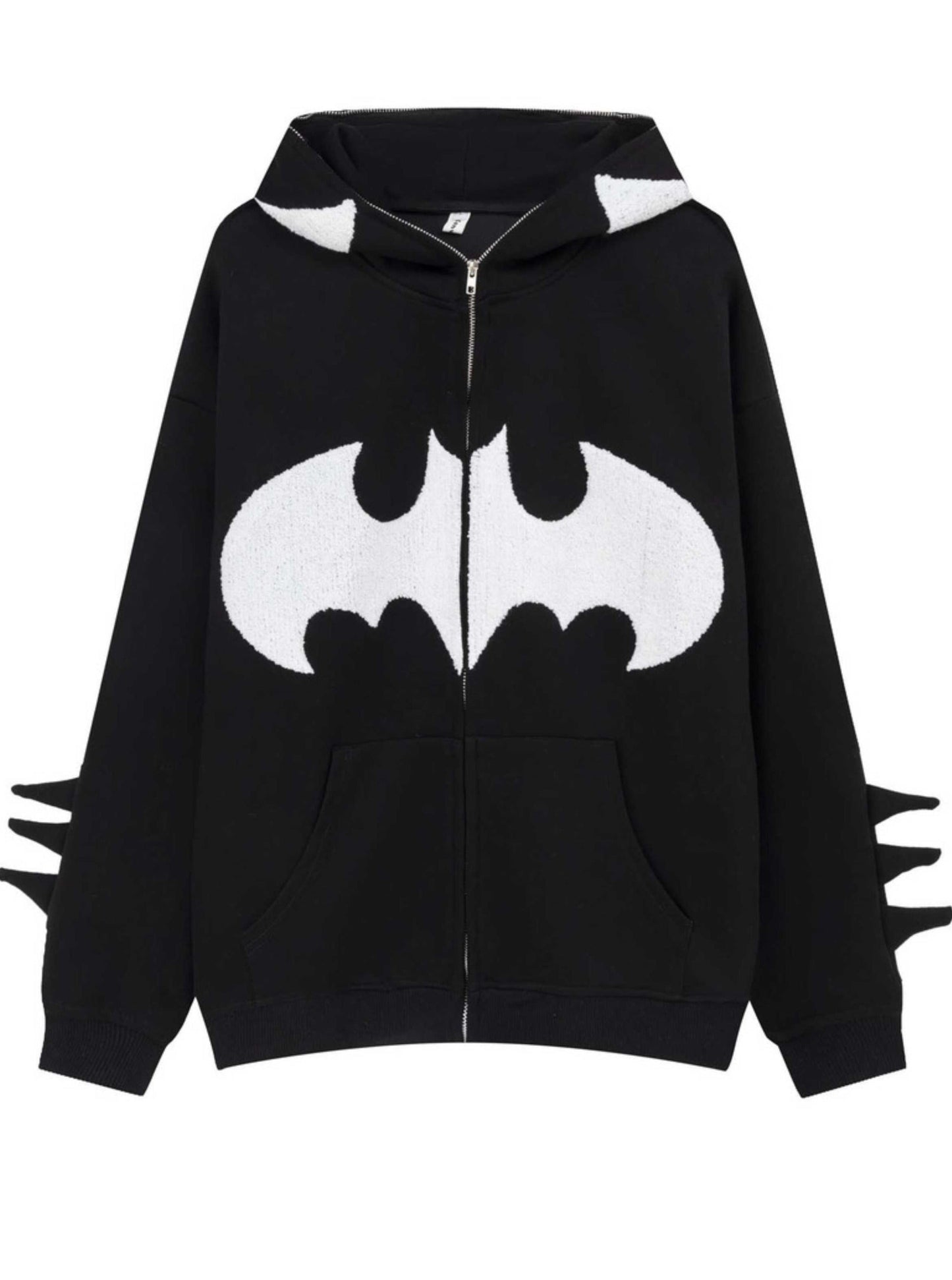 'Bat Girl' Dark Bats Zipped Oversized Hoodie -  - Hoodies
