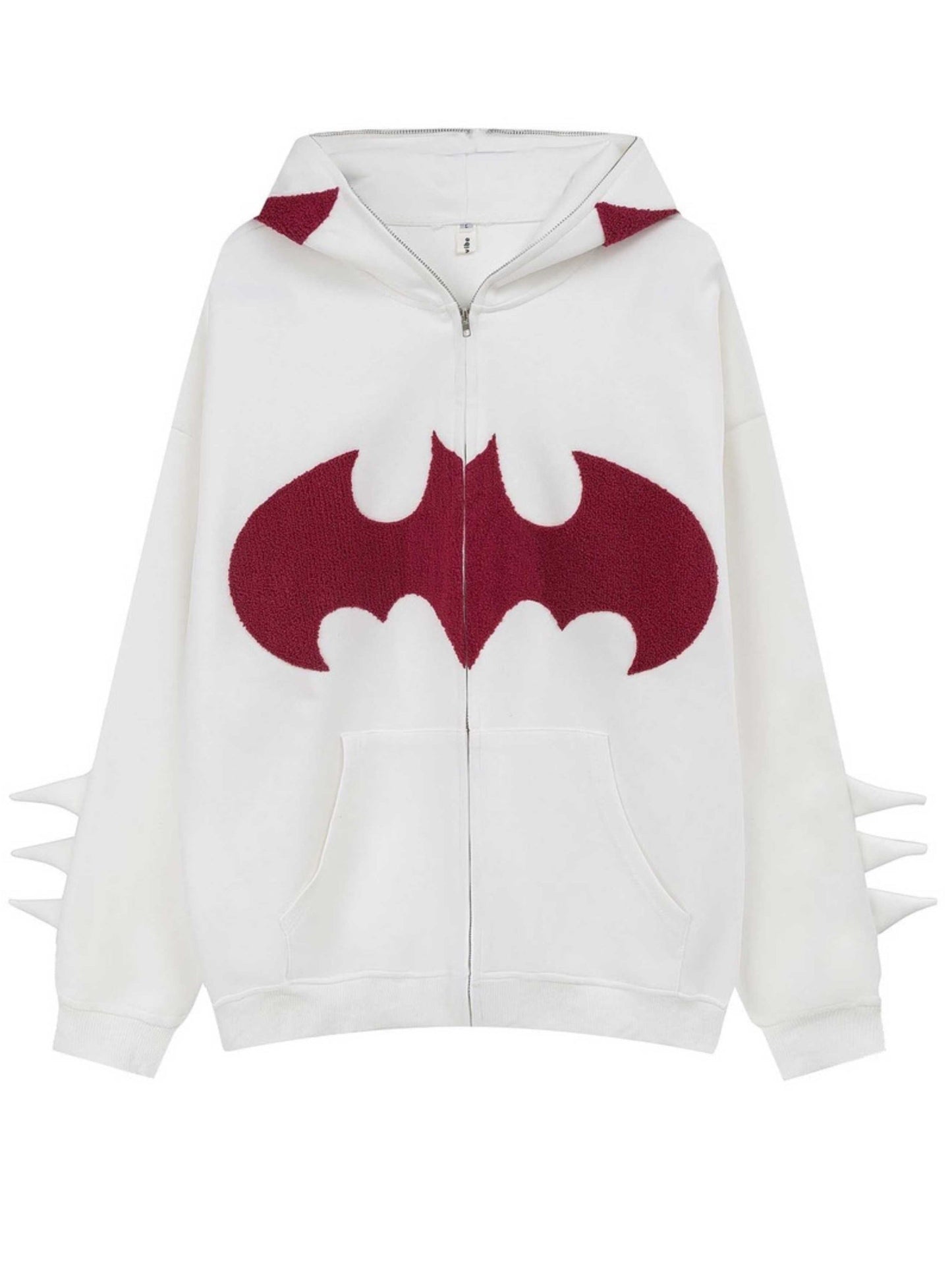 'Bat Girl' Dark Bats Zipped Oversized Hoodie -  - Hoodies
