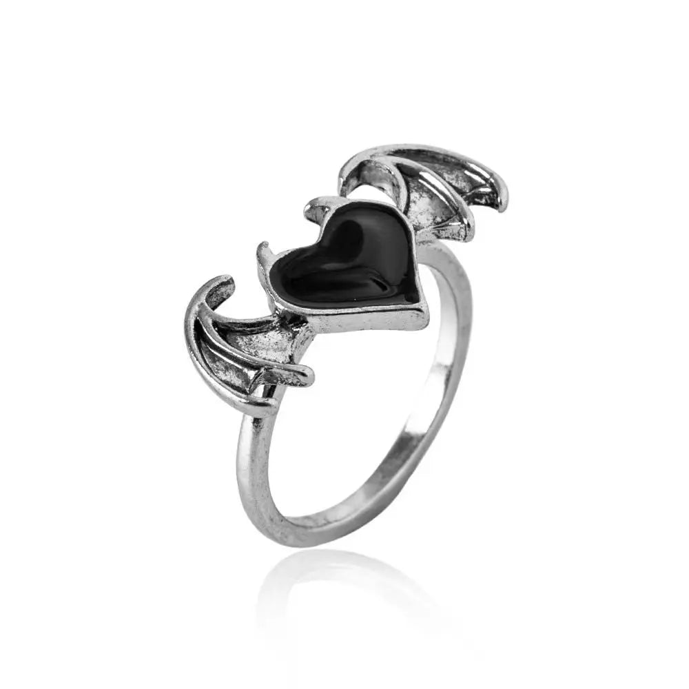 'Batsy' Bat Wings Shape Goth Rings -  - Rings