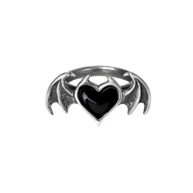 'Batsy' Bat Wings Shape Goth Rings -  - Rings