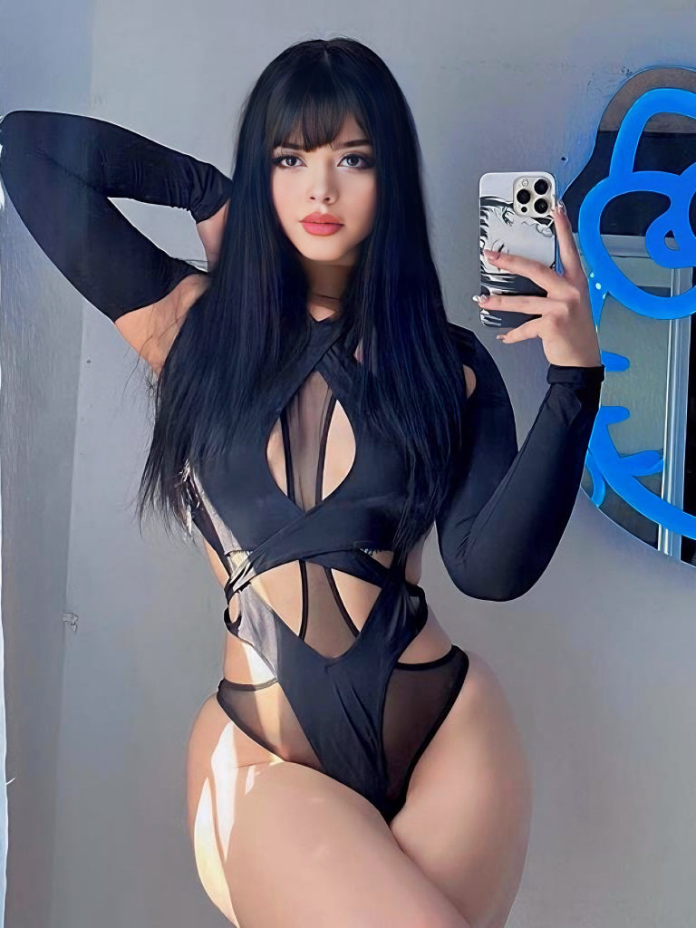 'Best Mistake' Sexy Hollow Out Tech-wear Cutout Top -  - Bodysuits