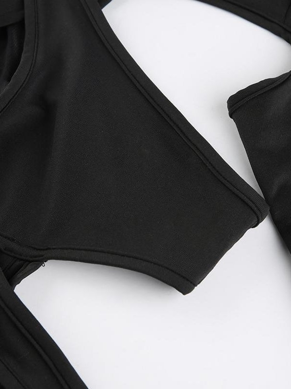 'Best Mistake' Sexy Hollow Out Tech-wear Cutout Top -  - Bodysuits