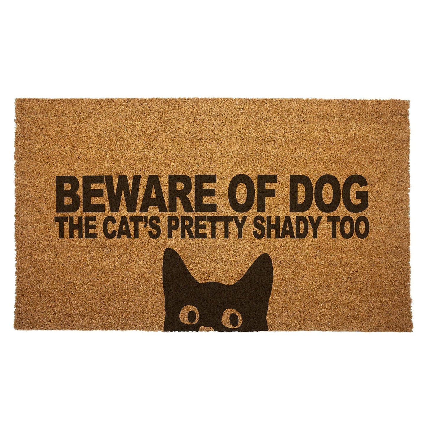Beware of Dog Cats Pretty Shady Too Door Mat -  - Door Mat