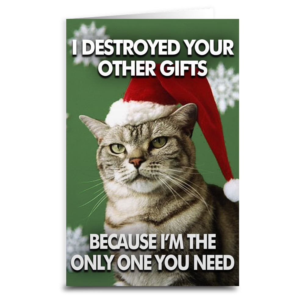 Cat Destroyed the Gifts Card -  - Greeting Card