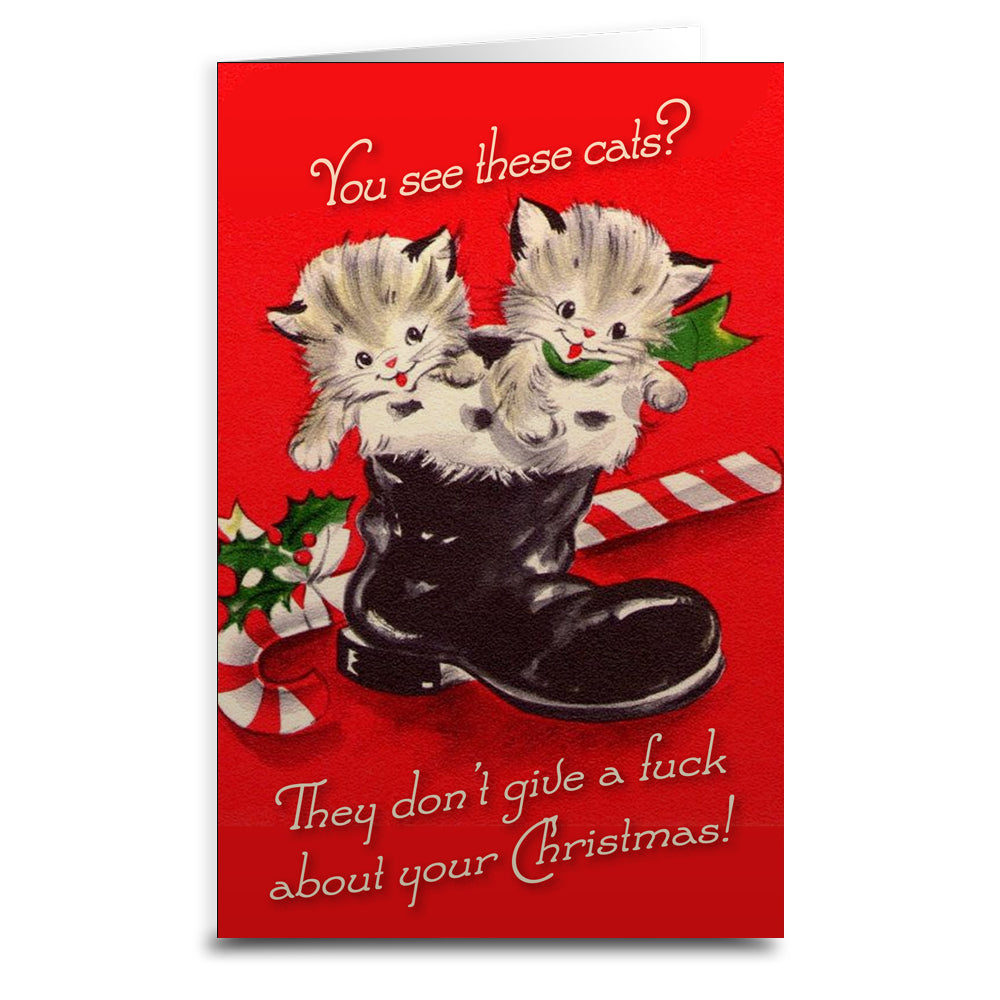 Cats Don't Care About Christmas Card -  - Greeting Card