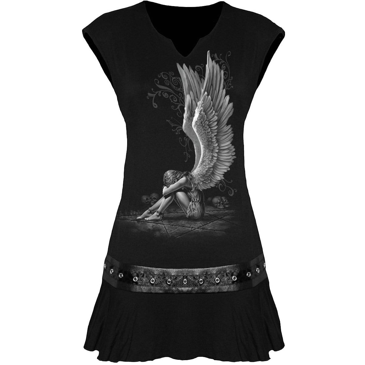 ENSLAVED ANGEL - Stud Waist Mini Dress Black -  - Dresses