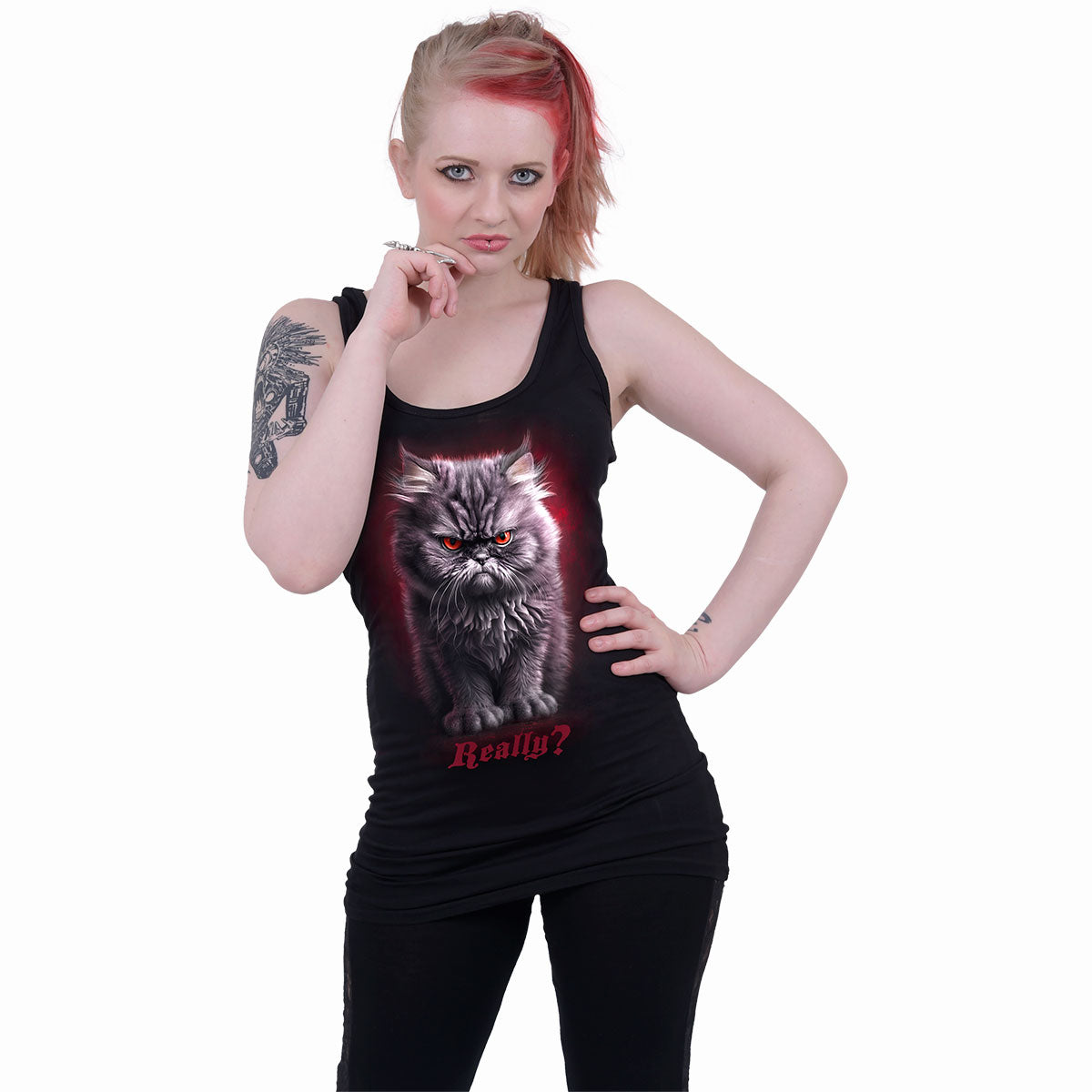 ANGER MANAGEMENT - Razor Back Top Black -  - Tops - Sleeveless