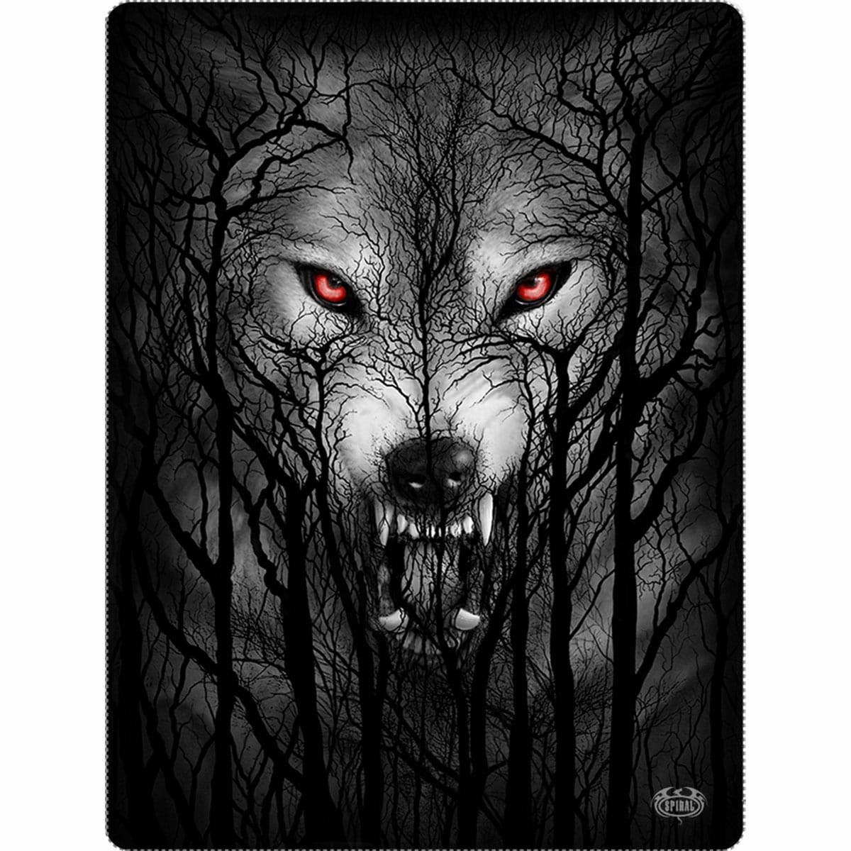 FOREST WOLF - Fleece Blanket with Double Sided Print -  - Bedding & Linen