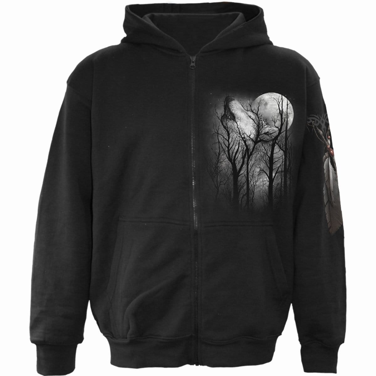 FOREST WOLF - Full Zip Hoody Black -  - Hoodies