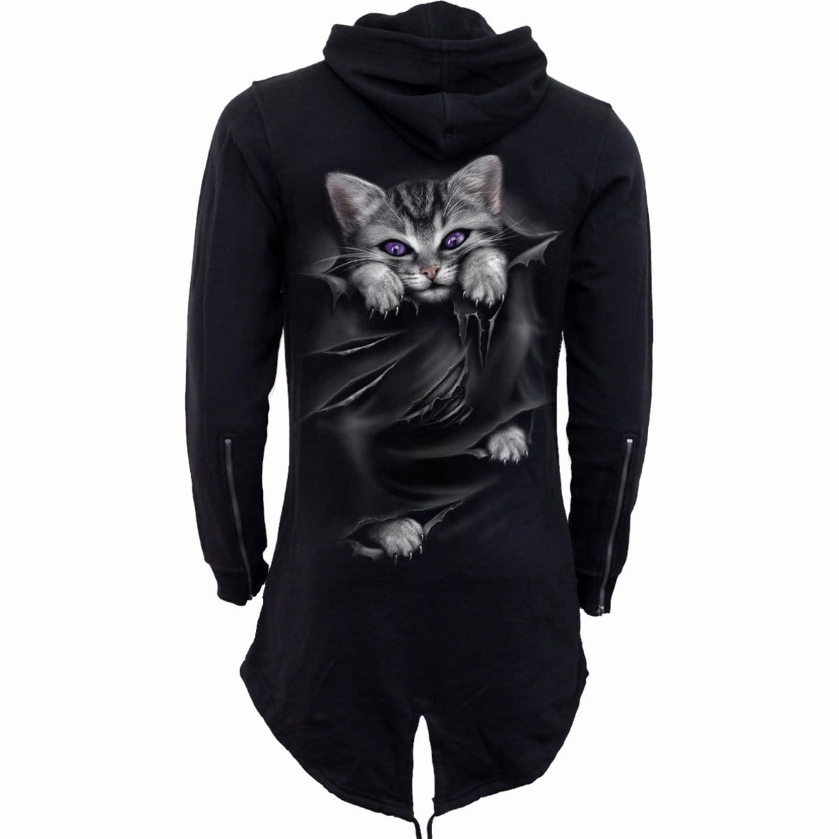 POCKET KITTEN - Ladies Fish Tail Full Zip Hoody - Zip Sleeve -  - Hoodies