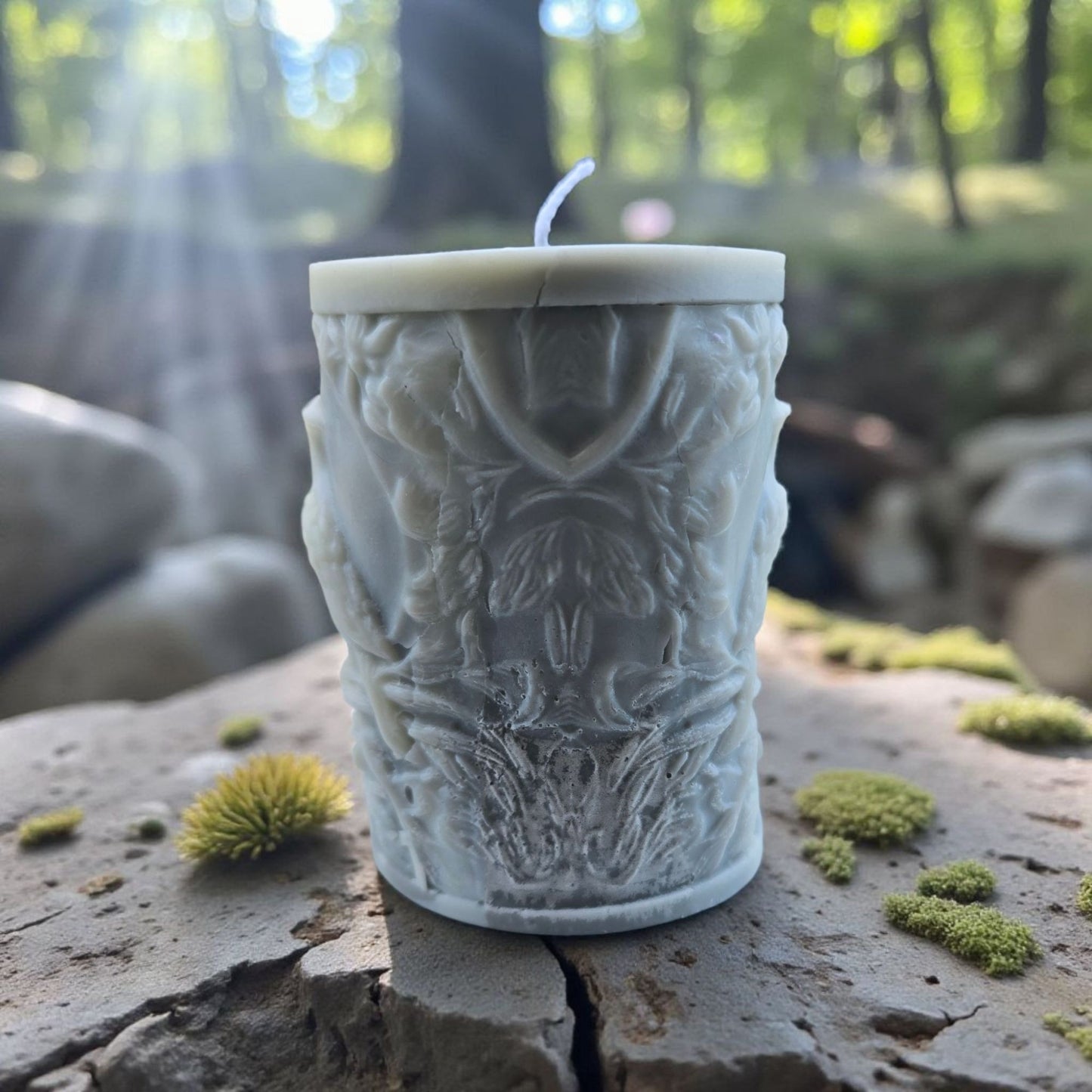 Handmade ✦ Raven Pillar Candle ✦ Cinnamon Coconut Cream Pie Soy Wax Gothic Decor