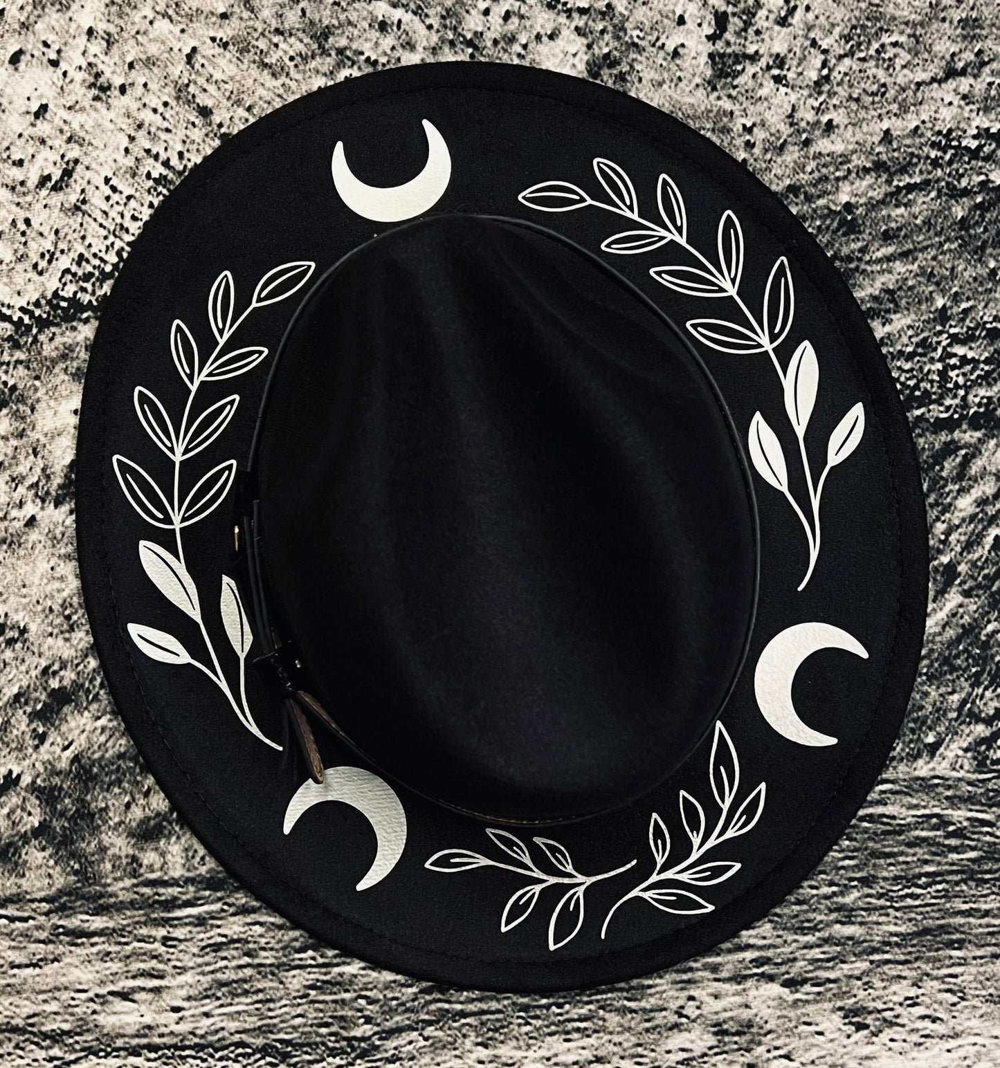 Vegan Felt Hat - Silver Fern Moon - -