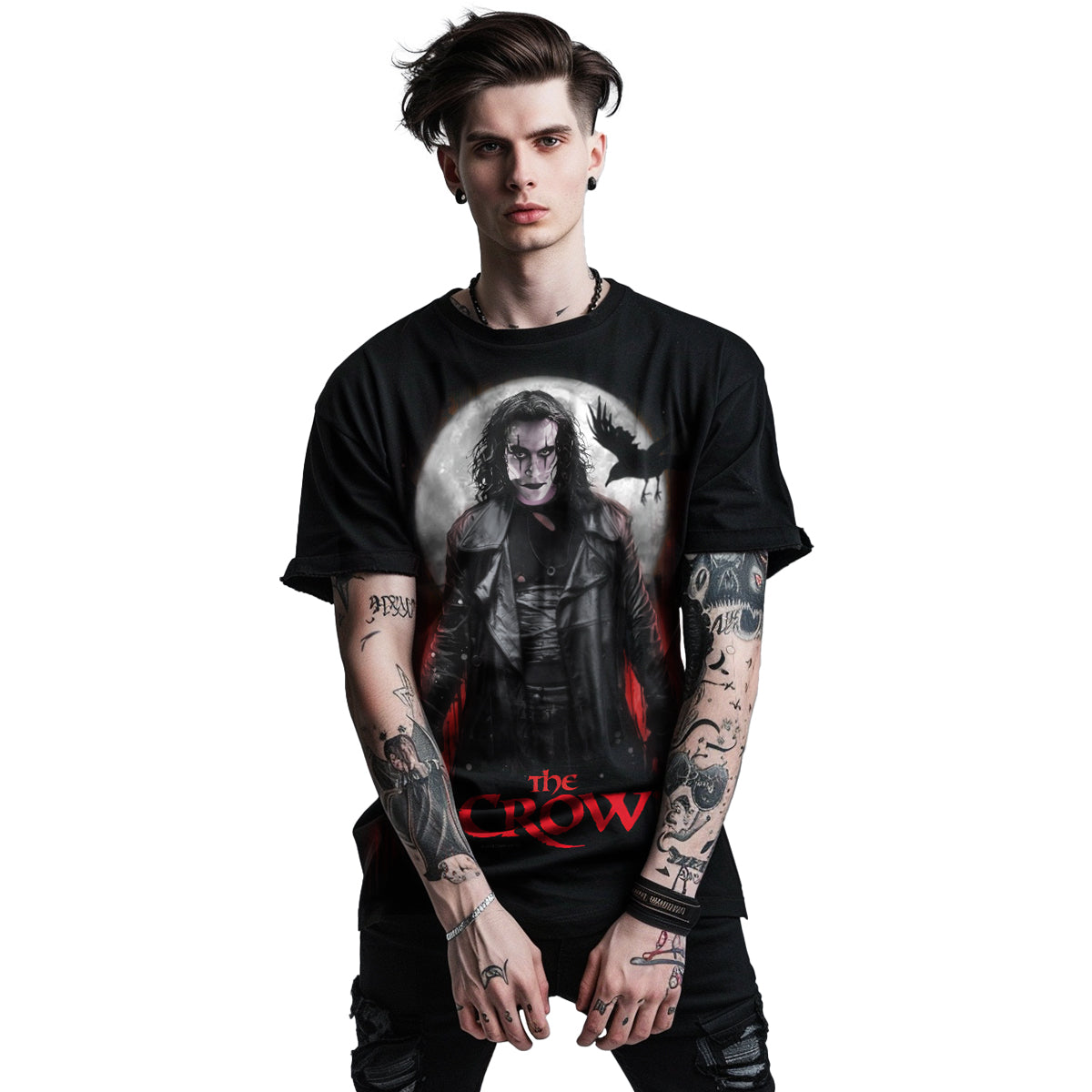 THE CROW - BLOOD MOON - Front Print T-Shirt Black -  - T-Shirts
