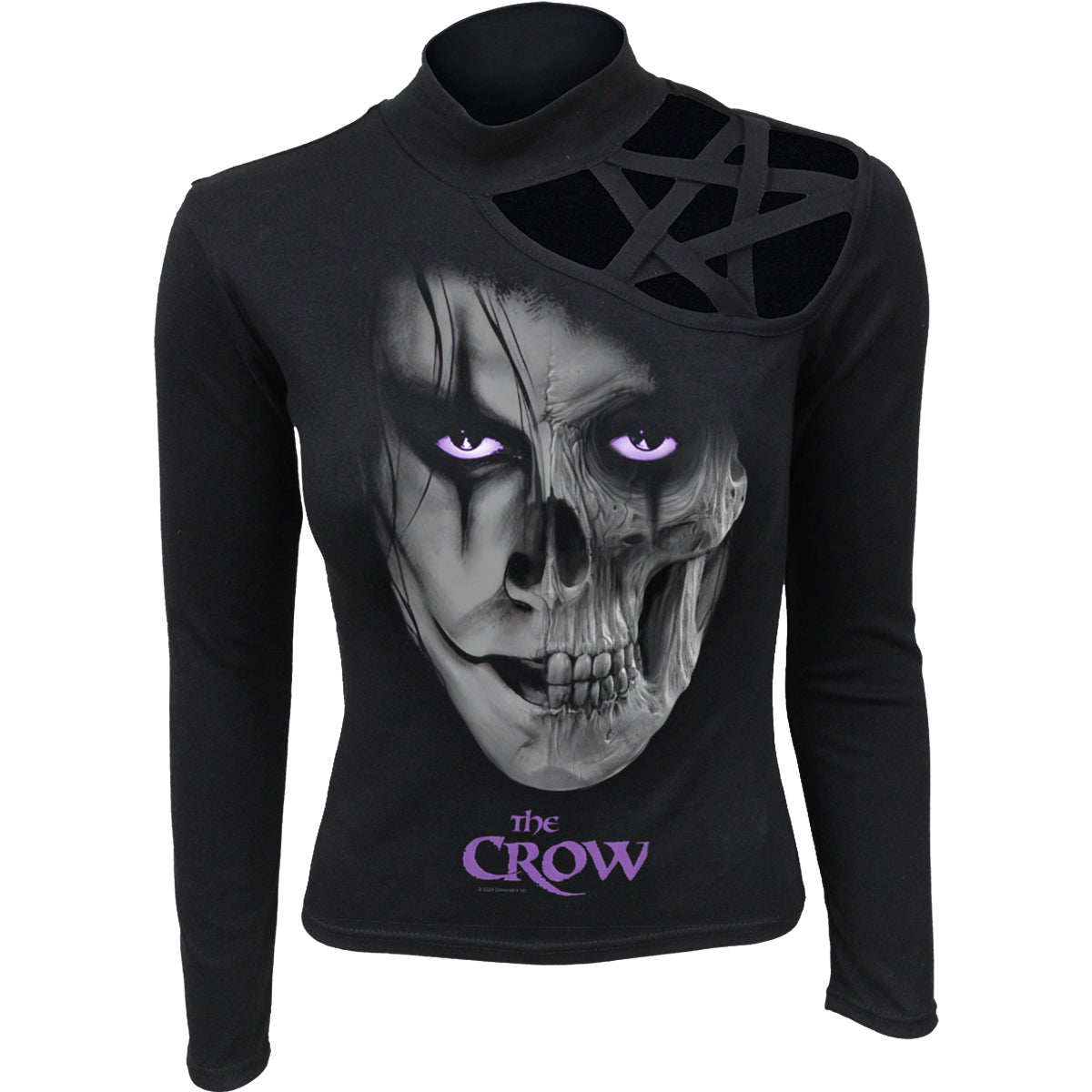 THE CROW - SKULL FACE - Pentagram Shoulder Longsleeve Top -  - Tops - Long Sleeve