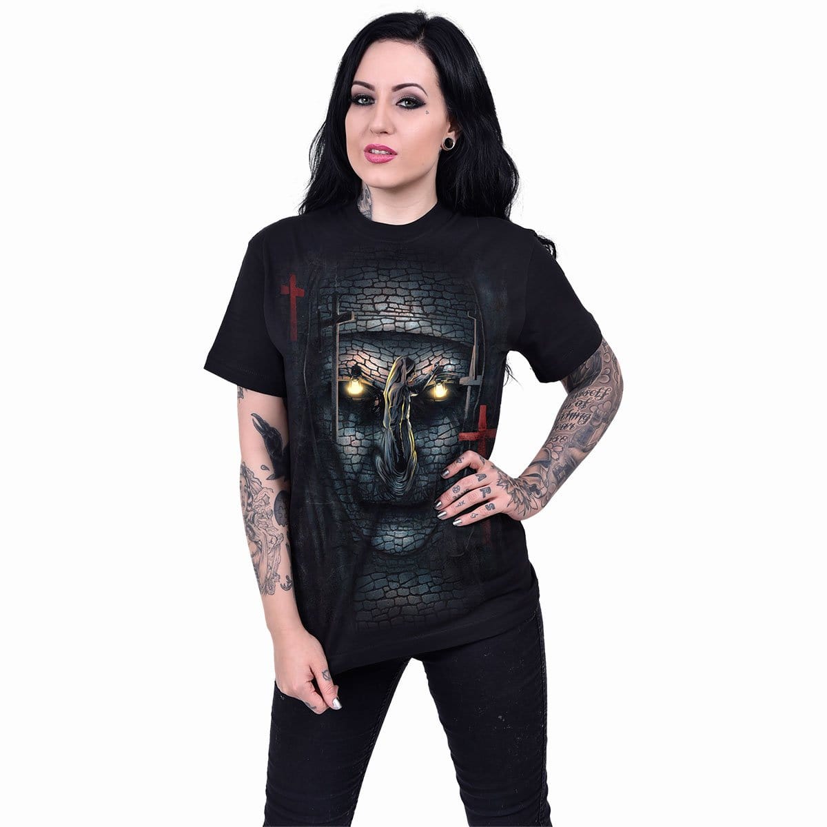 THE NUN - SKULL ILLUSION - T-Shirt Black -  - T-Shirts