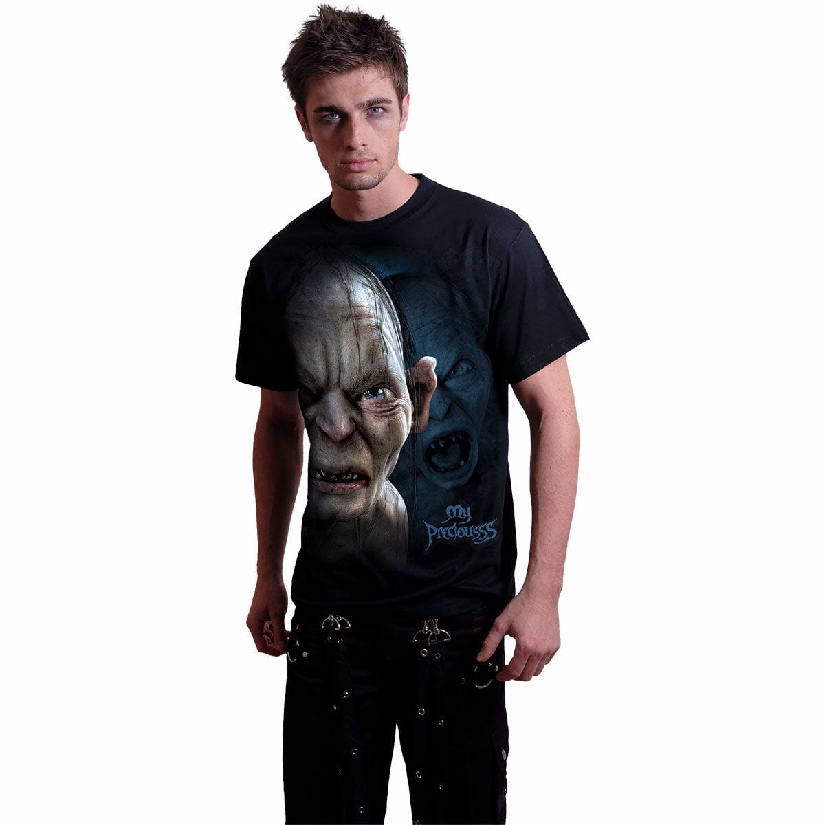 LOTR - GOLLUM - MY PRECIOUSSS - Front Print T-Shirt Black -  - T-Shirts
