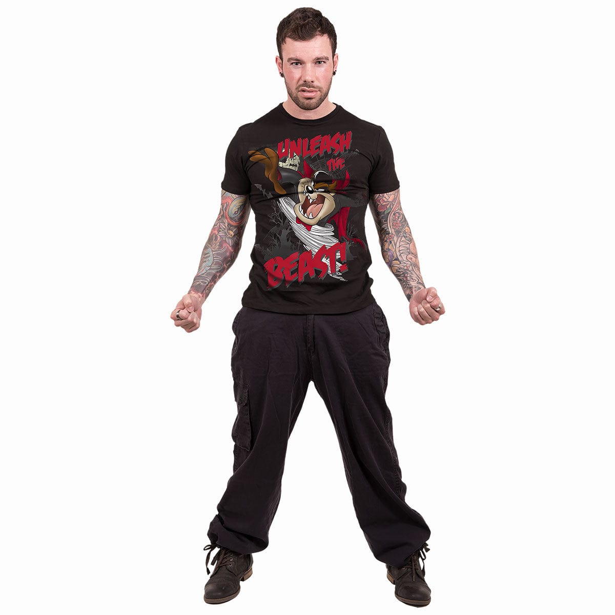 TAZ - UNLEASH THE BEAST - Front Print T-Shirt Black -  - T-Shirts