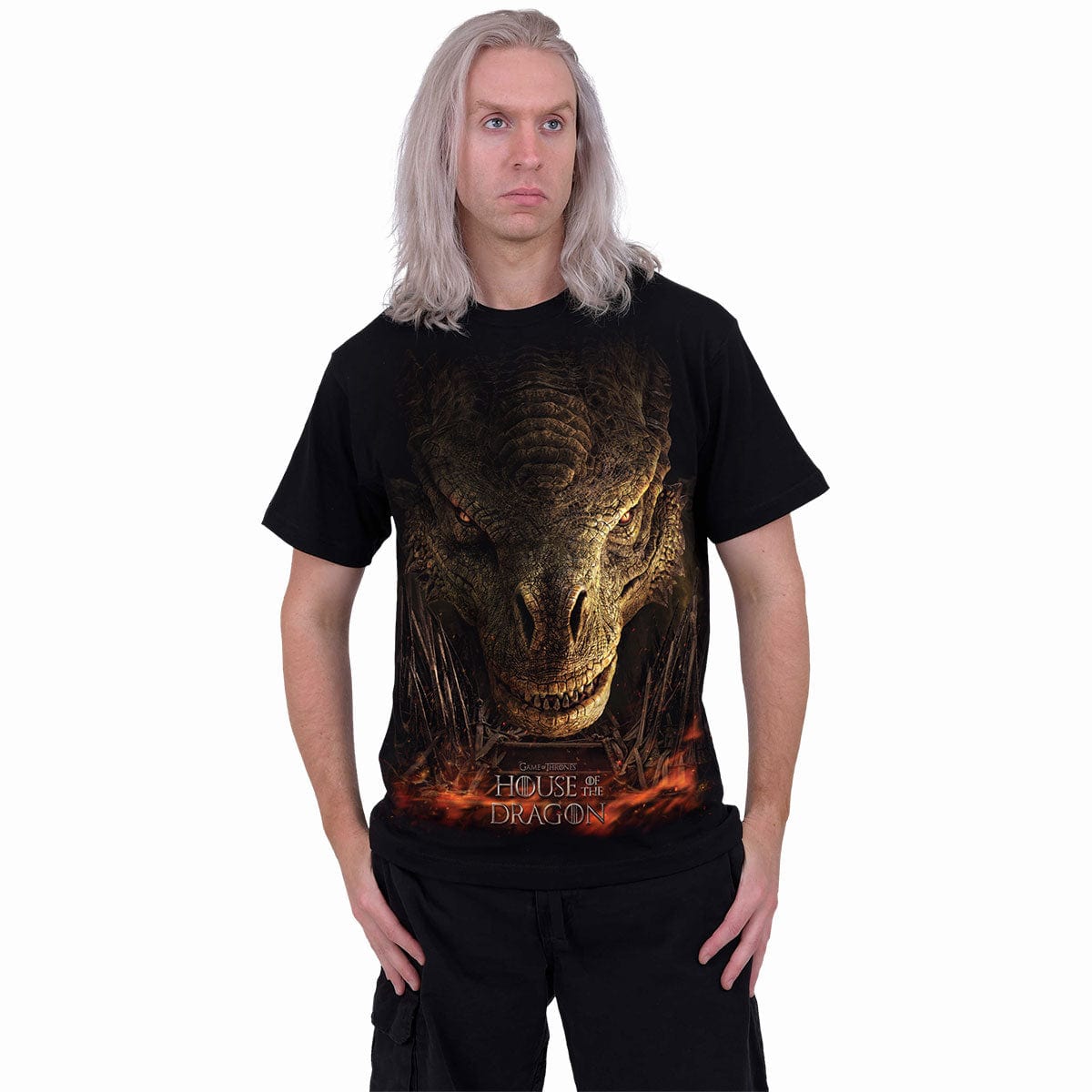 HOD - DRAGON THRONE - Front Print T-Shirt Black - - T-Shirts