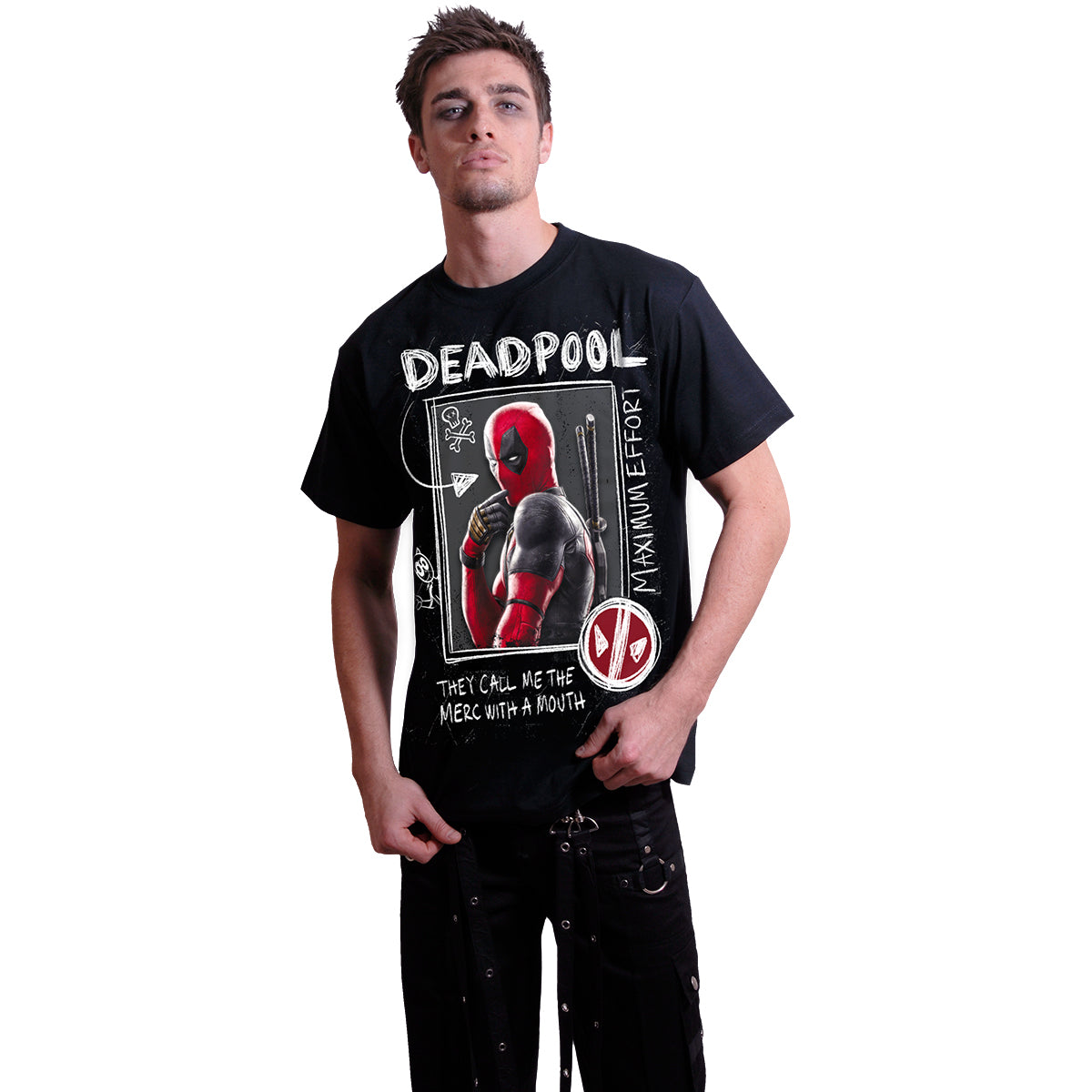 DEADPOOL - WOLVERINE SKETCHES - T-Shirt Black - - T-Shirts
