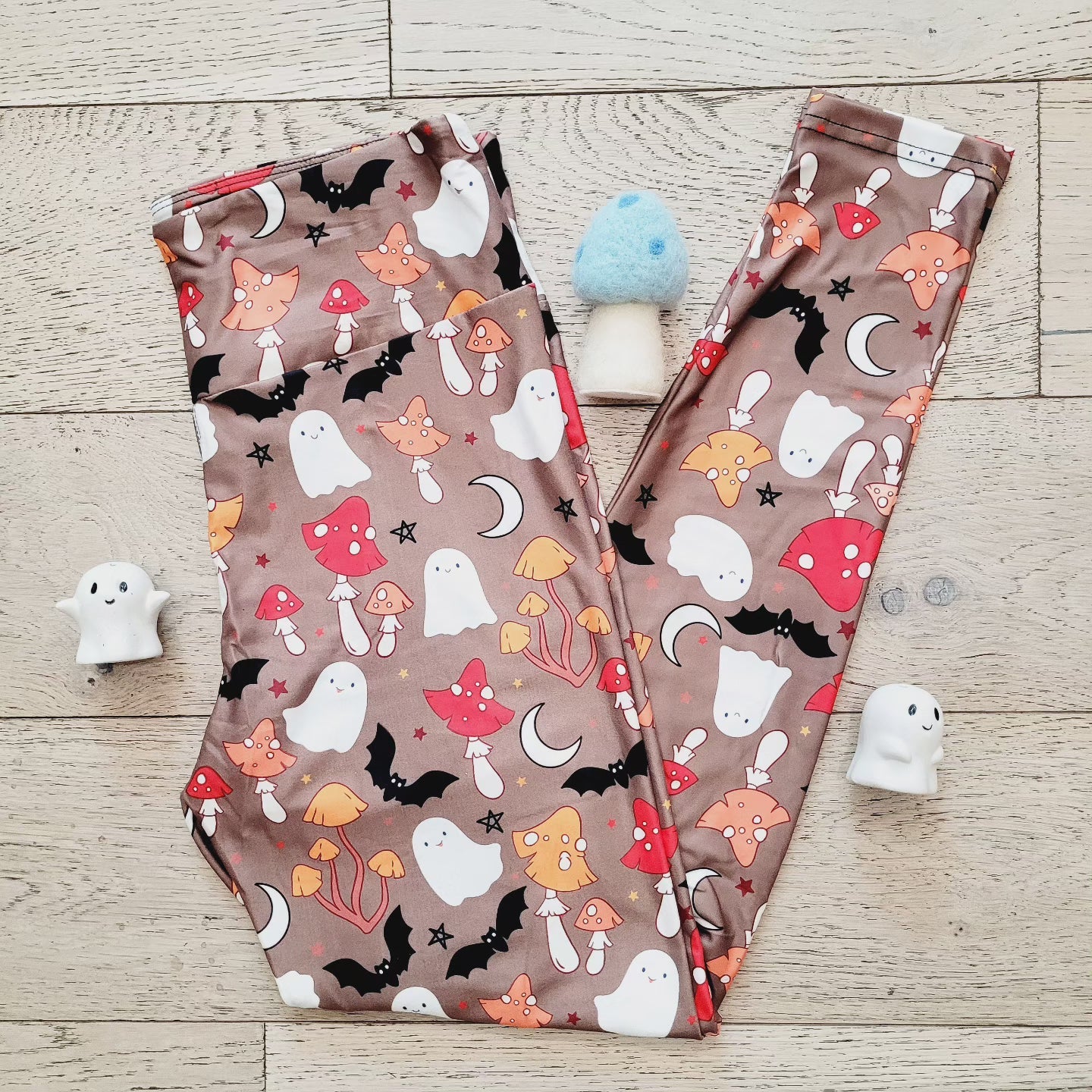 Shrooms & Spookies (Exclusive) - High-quality Handcrafted Vibrant Leggings -  - Leggings
