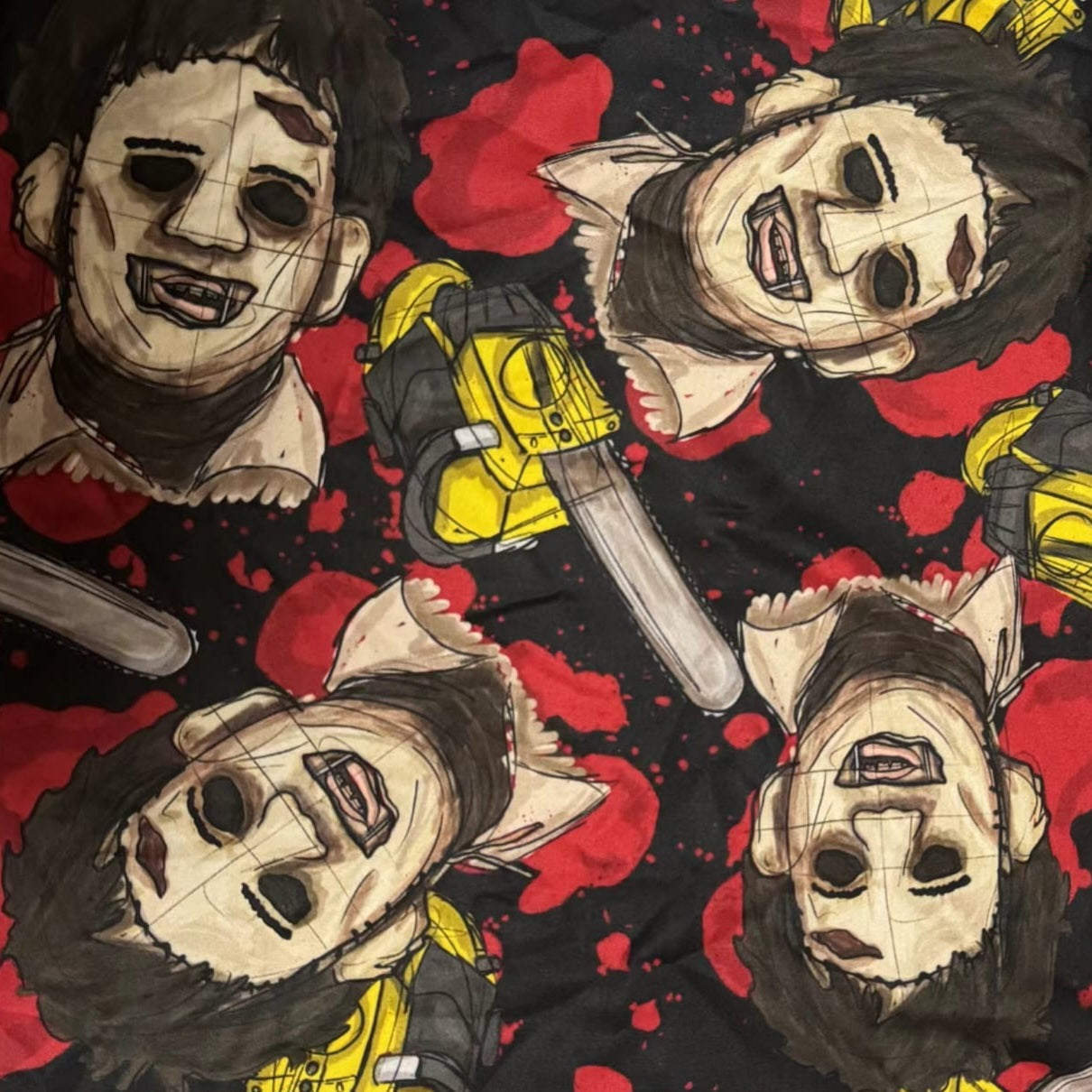 Bloody Leatherface (Semi-Exclusive) - High-quality Handcrafted Vibrant Leggings -  - Leggings