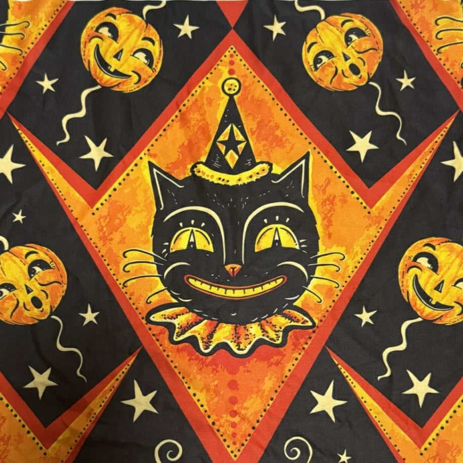 "Grinning Jack" (Johanna Parker Exclusive) Orange Vintage Cat - High-quality Handcrafted Vibrant Leggings -  - Leggings