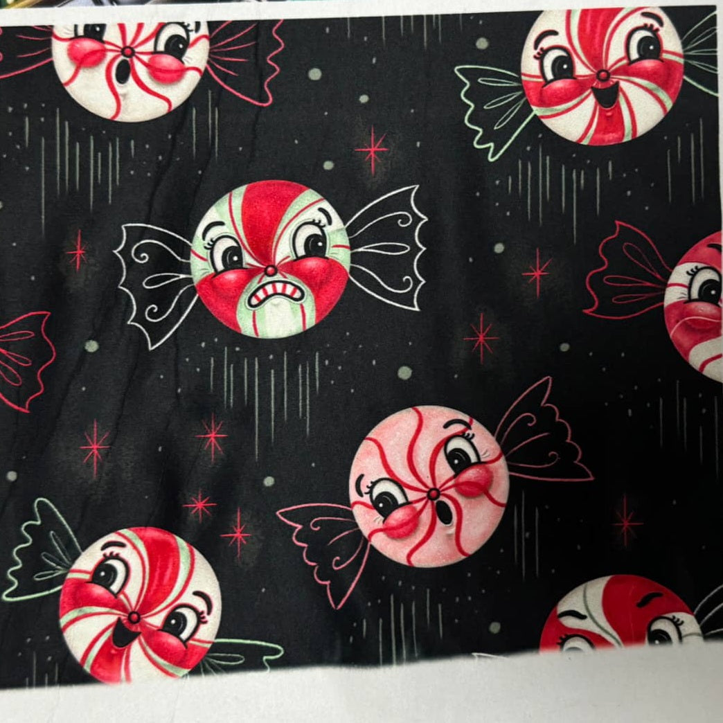 "Twilight Merrymint Flight" (Johanna Parker Exclusive) Christmas Mint Candy- Leggings (Copy) - - Leggings