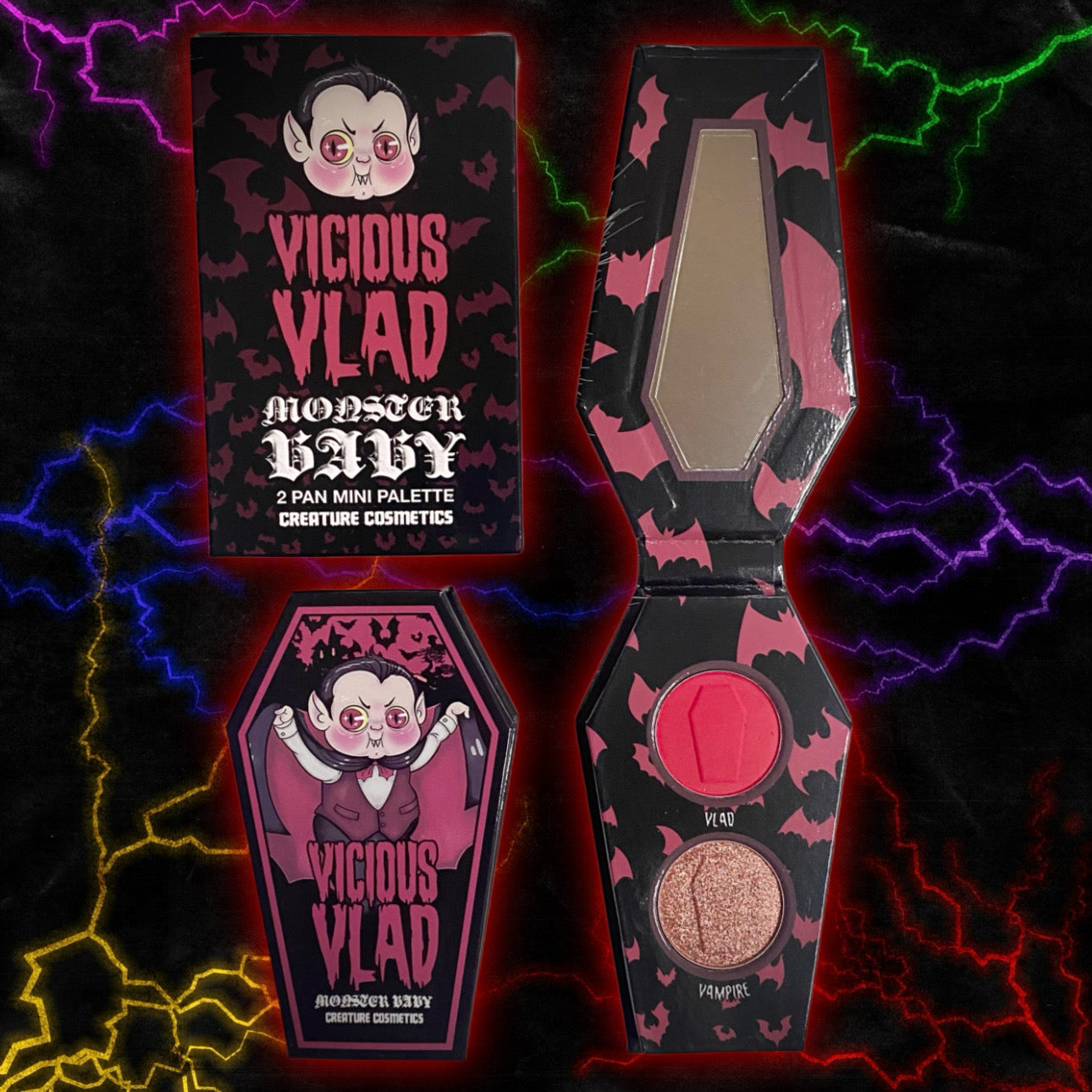 Vicious Vlad Mini Eyeshadow Palette - Gothic Vampire Makeup - Dark Beauty Cosmetics