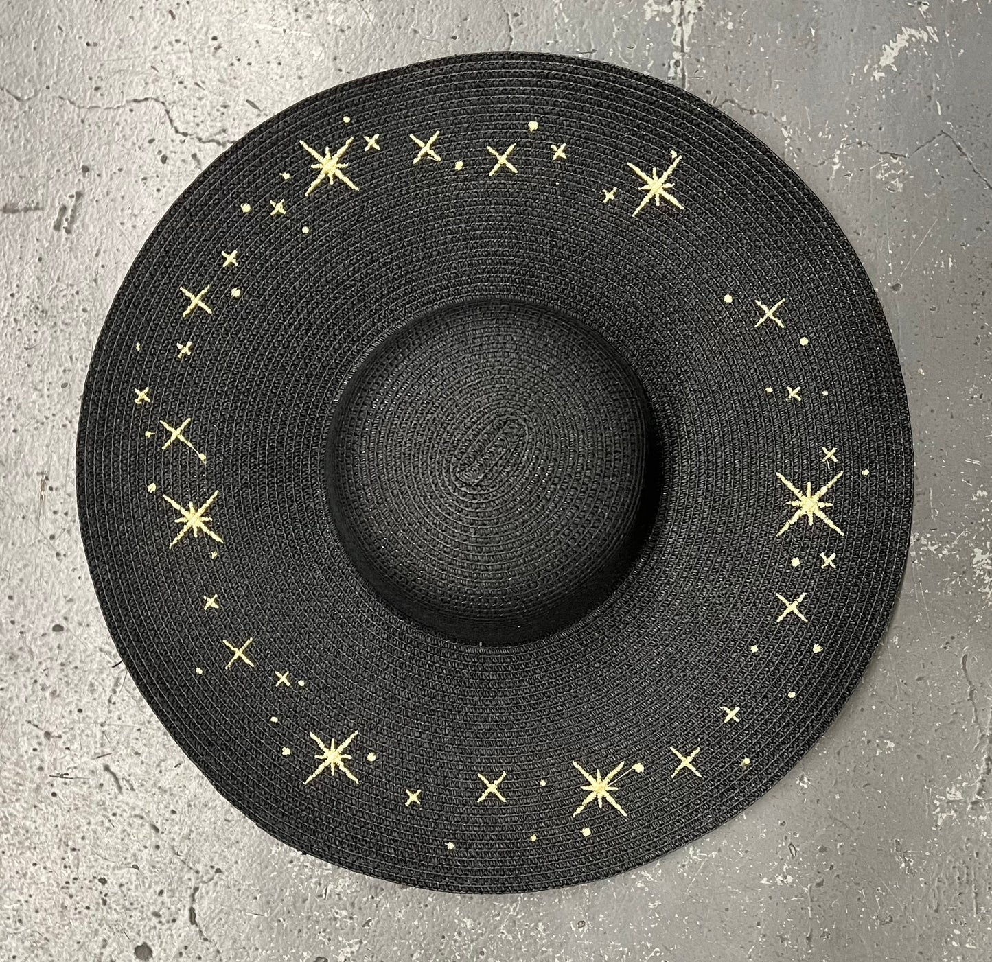 Starry Night Gold XL Brim Floppy Sun Hat