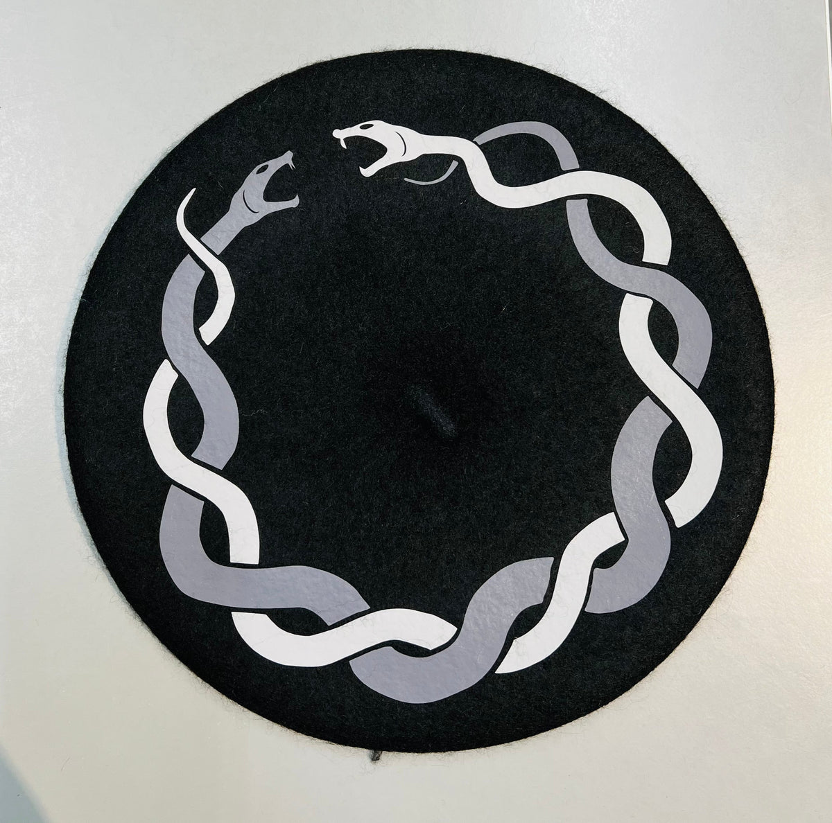 Black Charcoal Serpents Vegan Beret