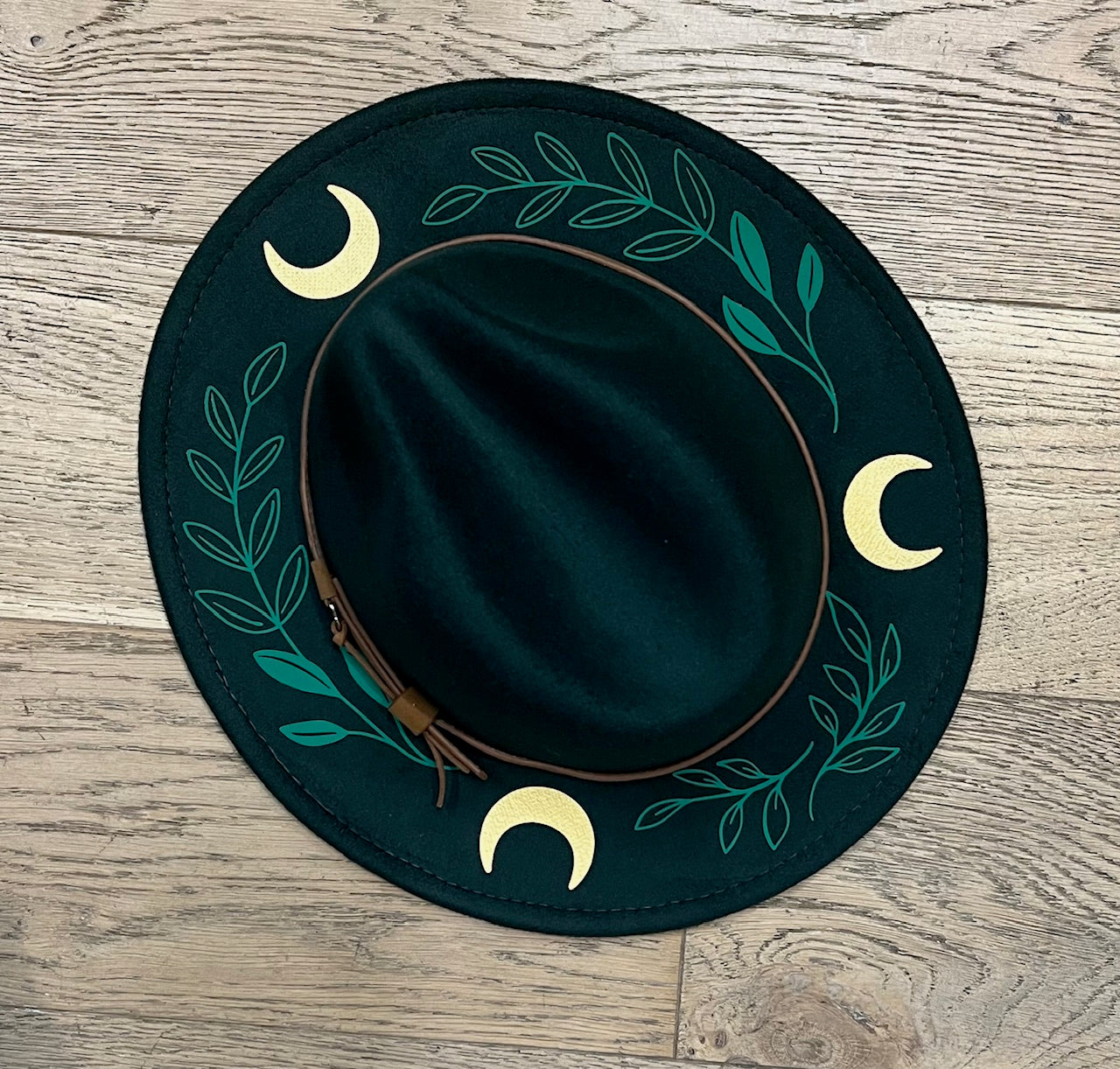 Emerald Fern Moon Vegan Felt Hat
