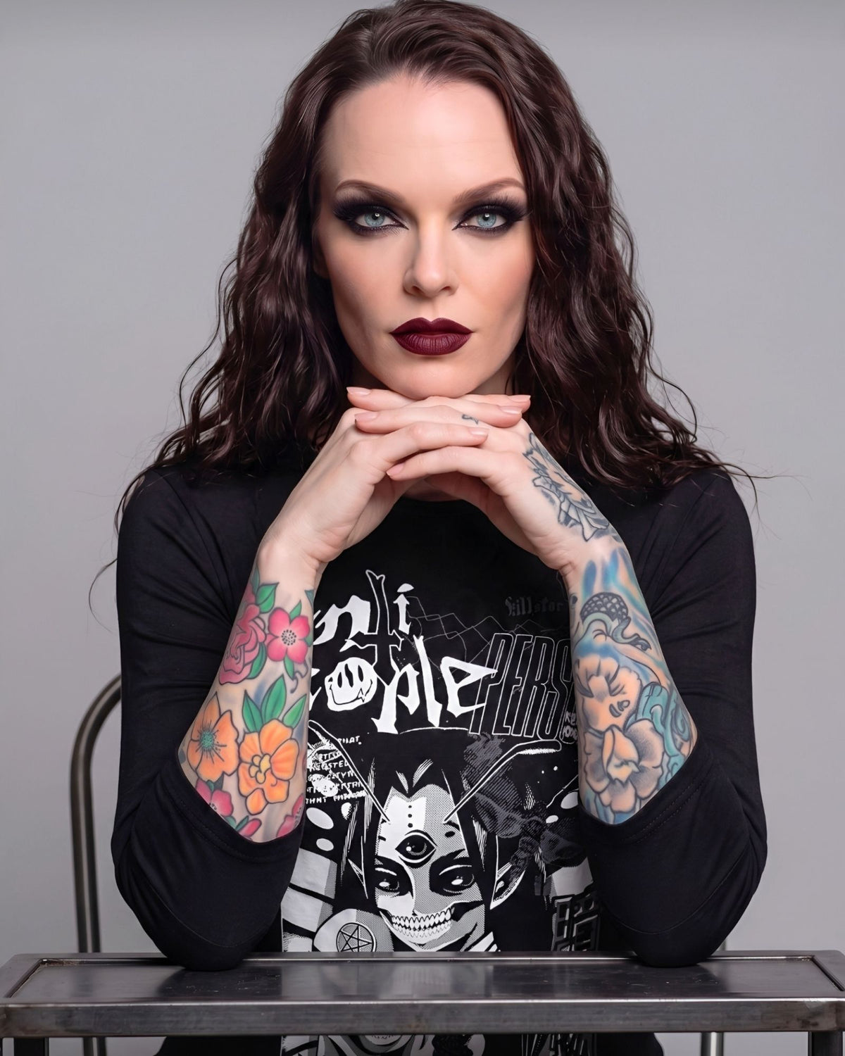 Killstar No Fairytale Anti People Anime Skull Manga 3/4 Sleeve Tunic Dress