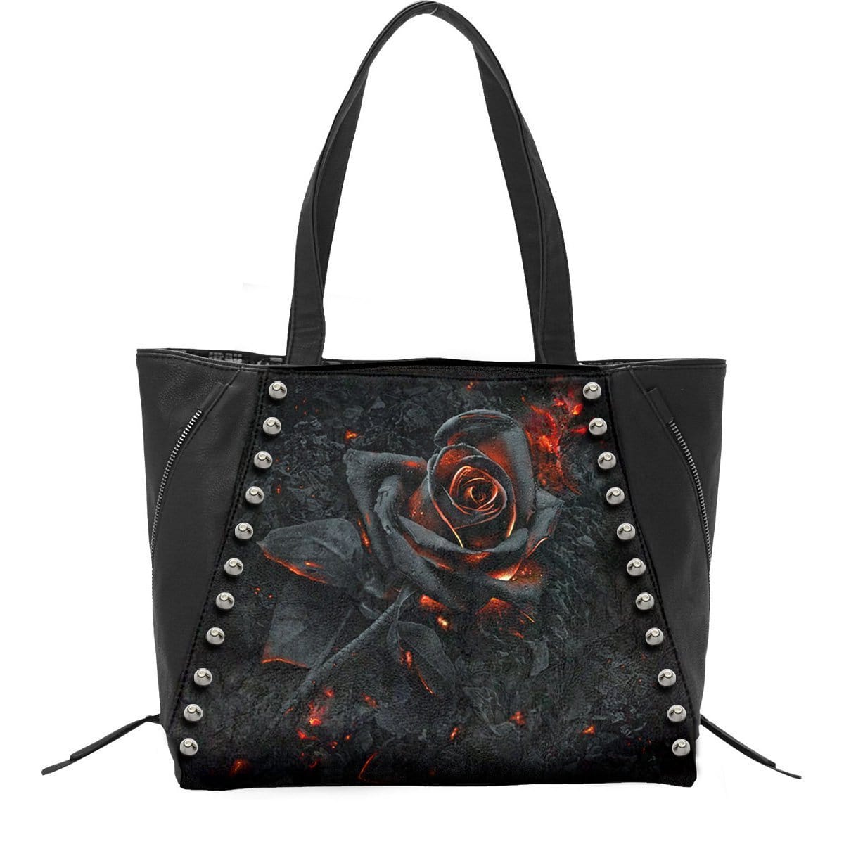 BURNT ROSE - Tote Bag - PU Leather Studded - - Bags