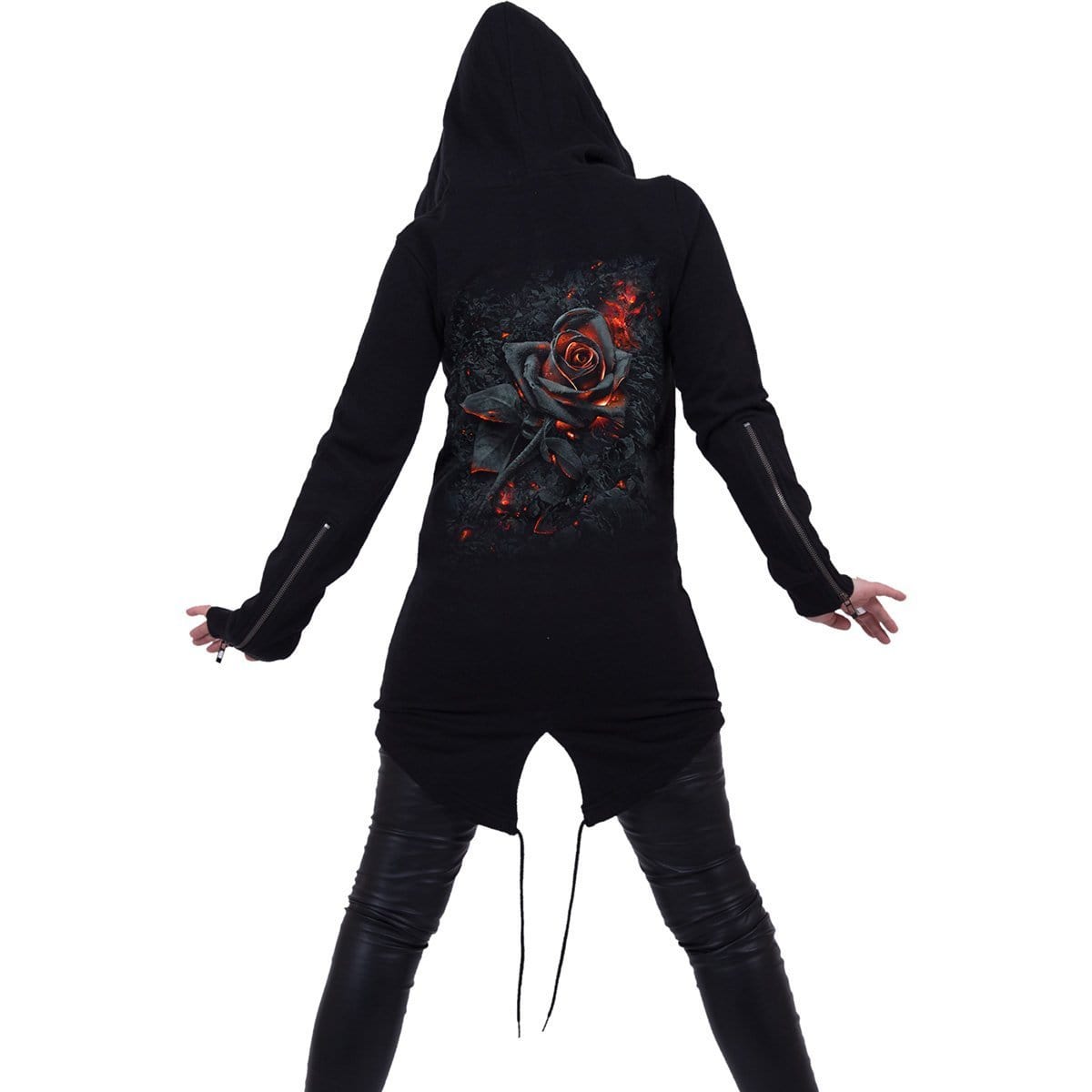 BURNT ROSE - Ladies Fish Tail Full Zip Hoody - Zip Sleeve -  - Hoodies