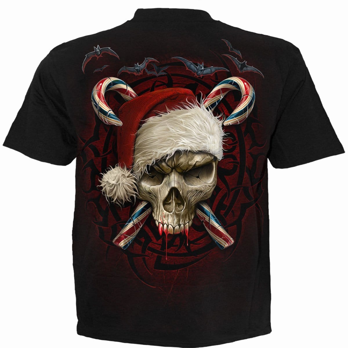 CANDY CANE SANTA - T-Shirt Black -  - T-Shirts
