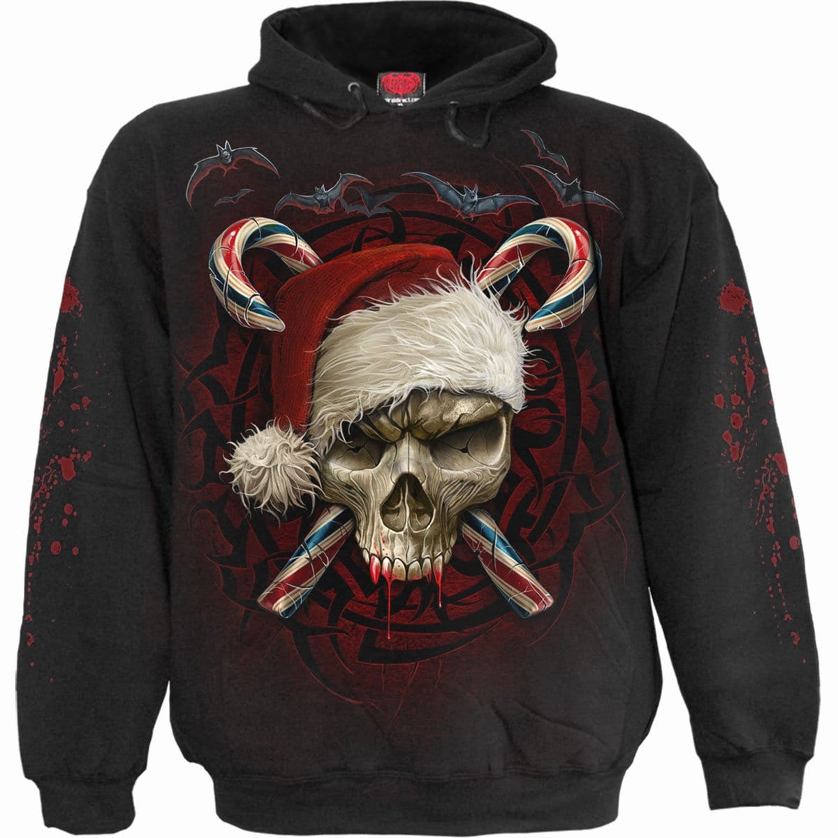 CANDY CANE SANTA - Hoody Black -  - Hoodies