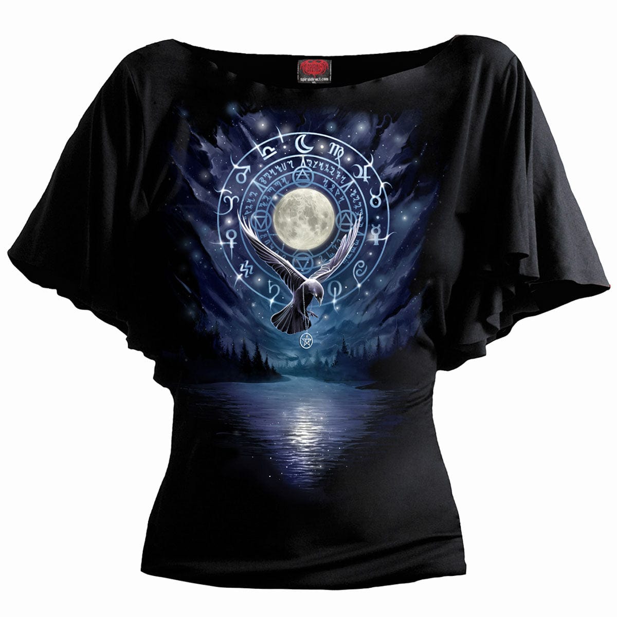WITCHCRAFT - Boat Neck Bat Sleeve Top Black -  - Tops - Short Sleeve