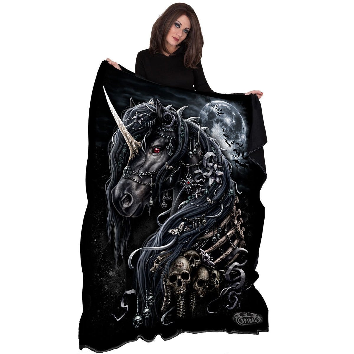 DARK UNICORN - Fleece Blanket with Double Sided Print -  - Bedding & Linen