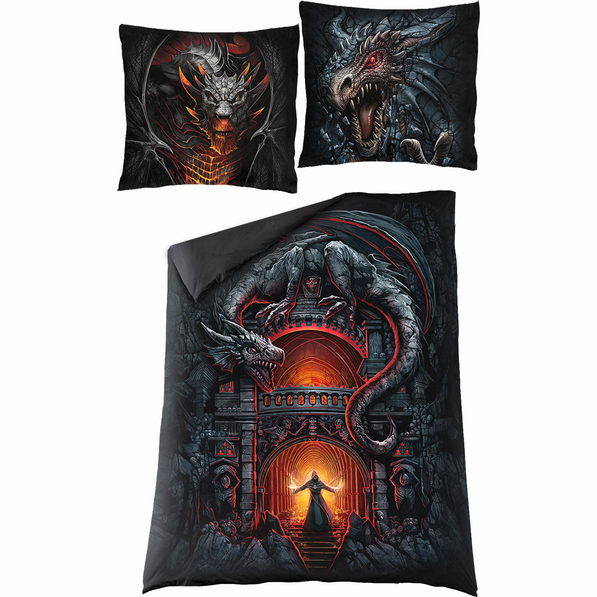 DRACONIS - Single Cotton Duvet Cover + UK And EU Pillow case -  - Bedding & Linen