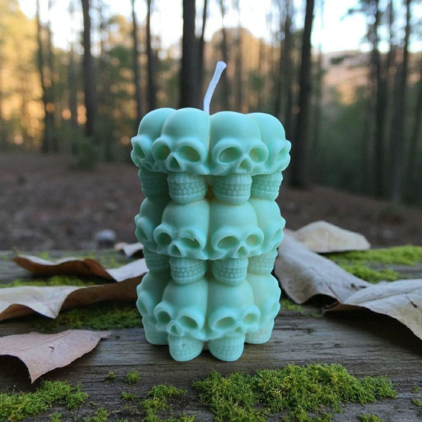 Handmade ✦ Stacked Skull Candle ✦ Vanilla Oatmeal Raisin Soy Wax Gothic Decor