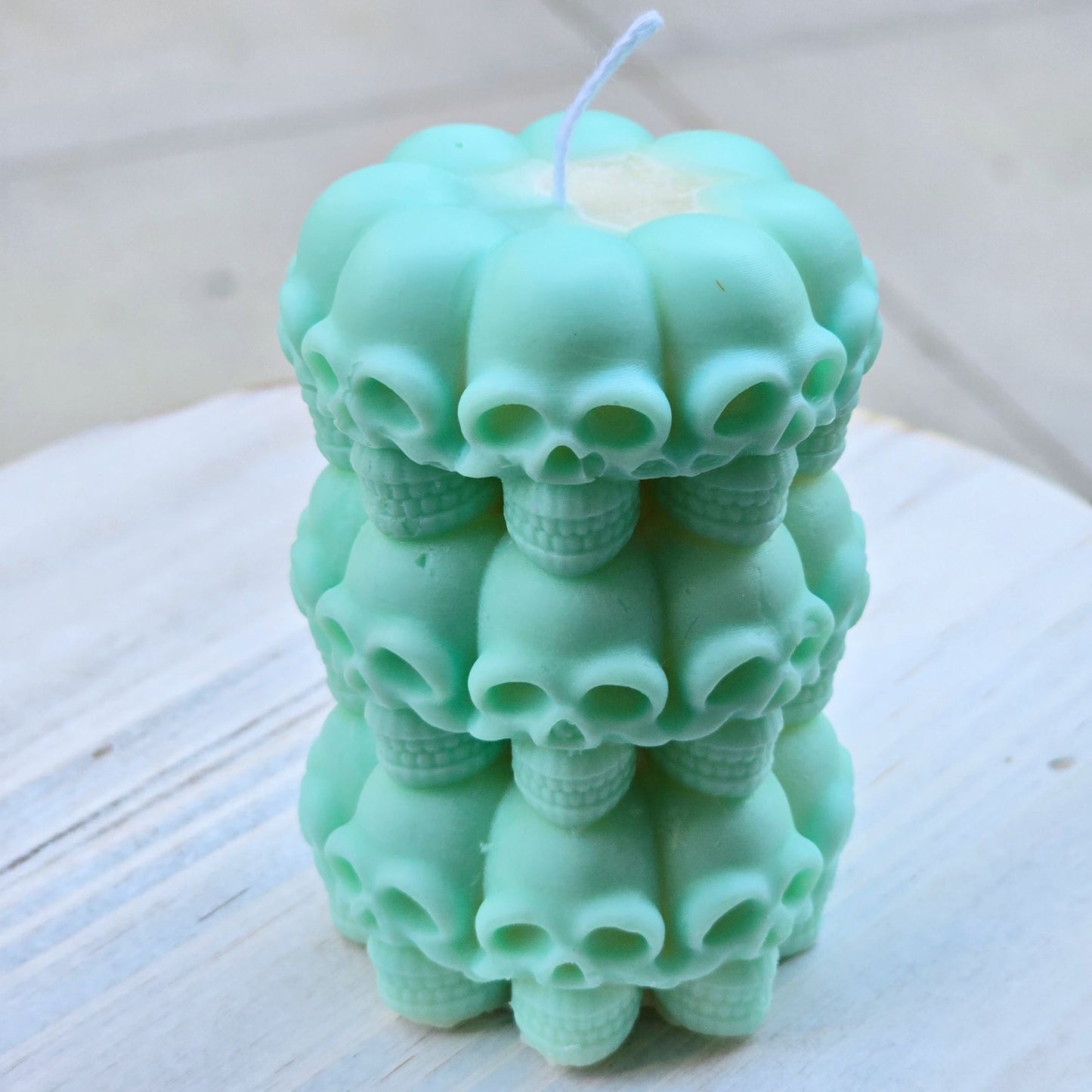 Handmade ✦ Stacked Skull Candle ✦ Vanilla Oatmeal Raisin Soy Wax Gothic Decor