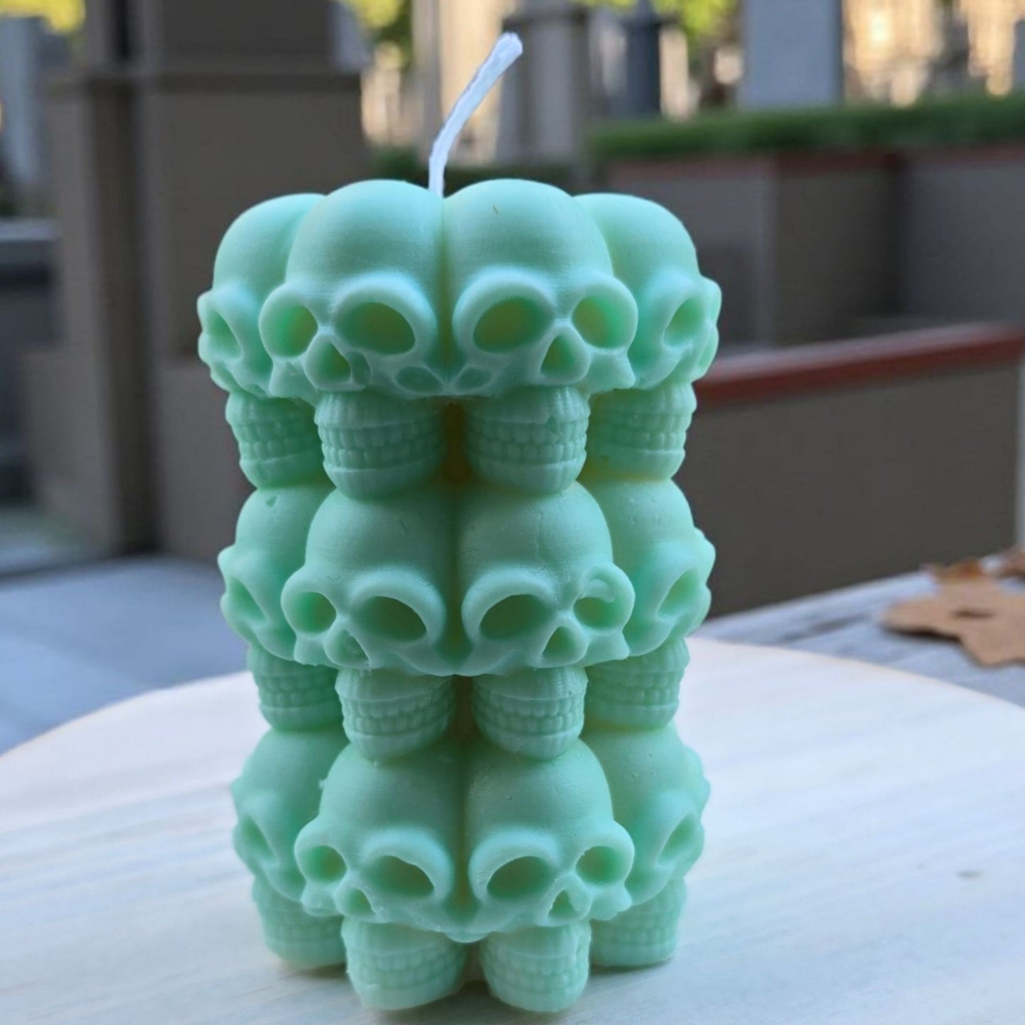 Handmade ✦ Stacked Skull Candle ✦ Vanilla Oatmeal Raisin Soy Wax Gothic Decor